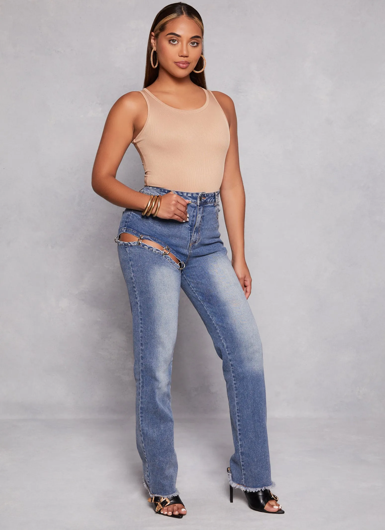 Daisy Ribbed Knit Tank Bodysuit Work Guest Club Sport