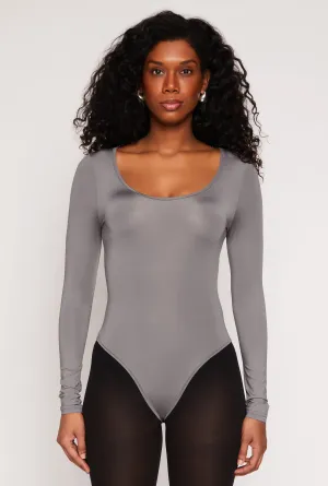 Charming Urban Daisy Scoop Neck Long Sleeve Bodysuit