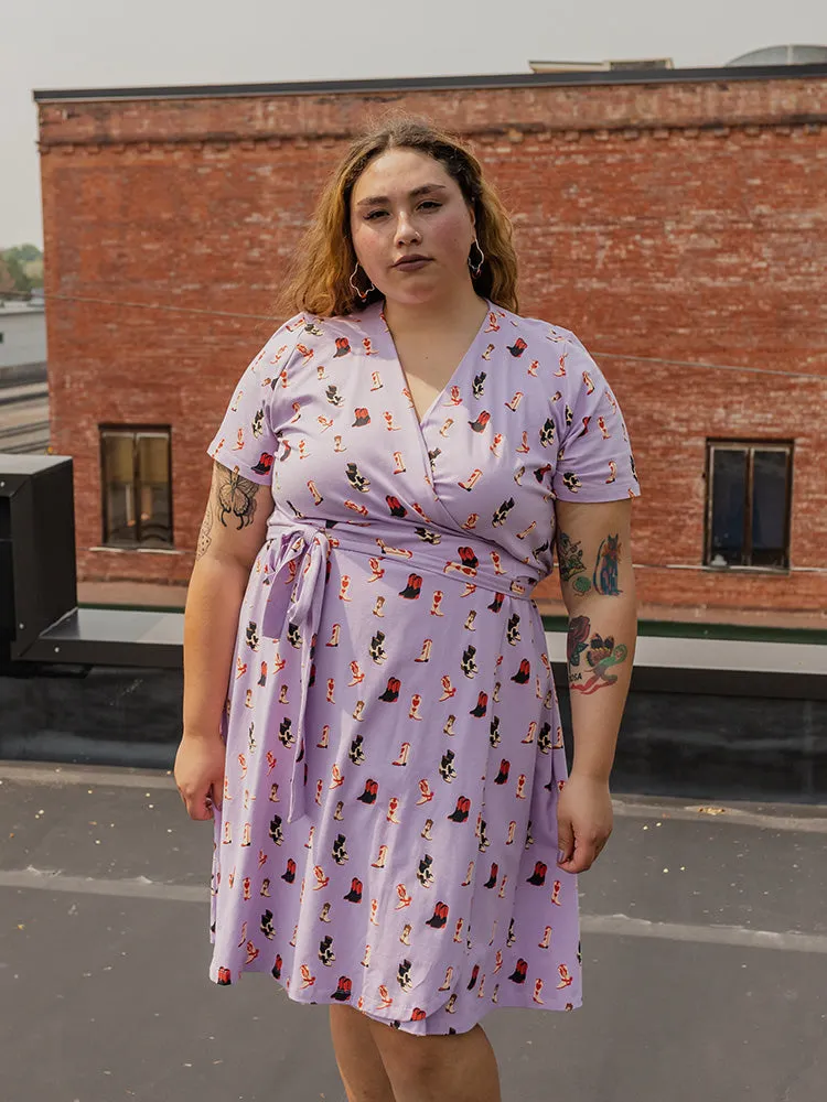 SoftLining Katie Plus Size Wrap Dress - Two Step Lavender