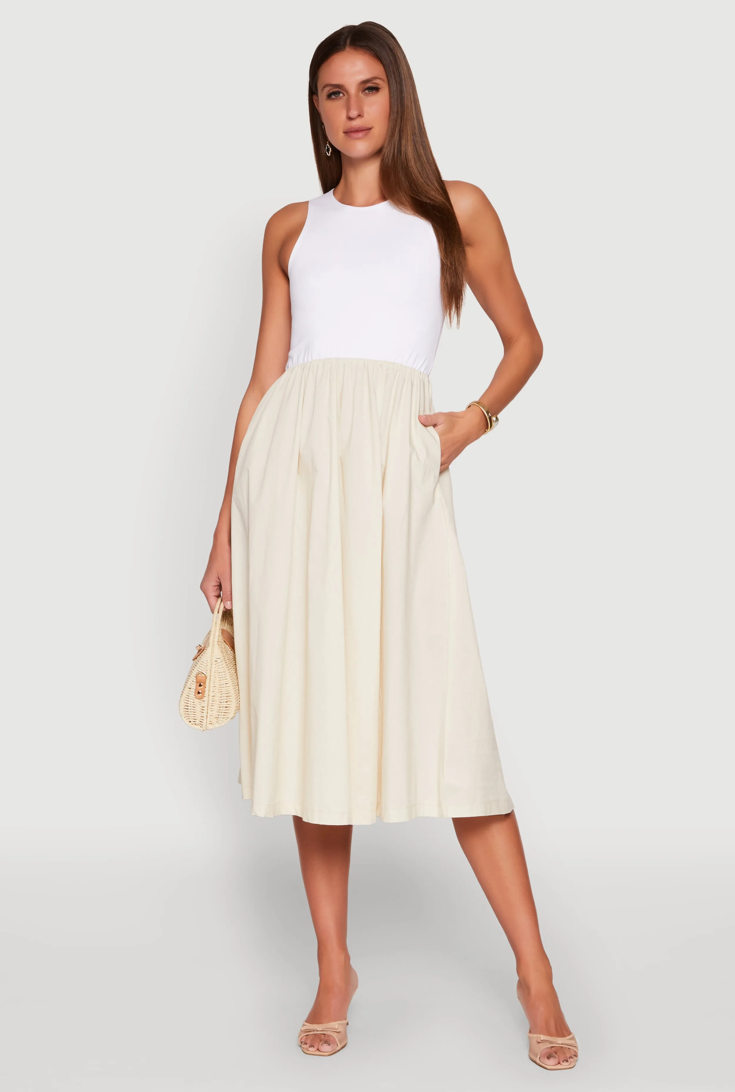 Georgette Glow Tank Maxi Skater Dress