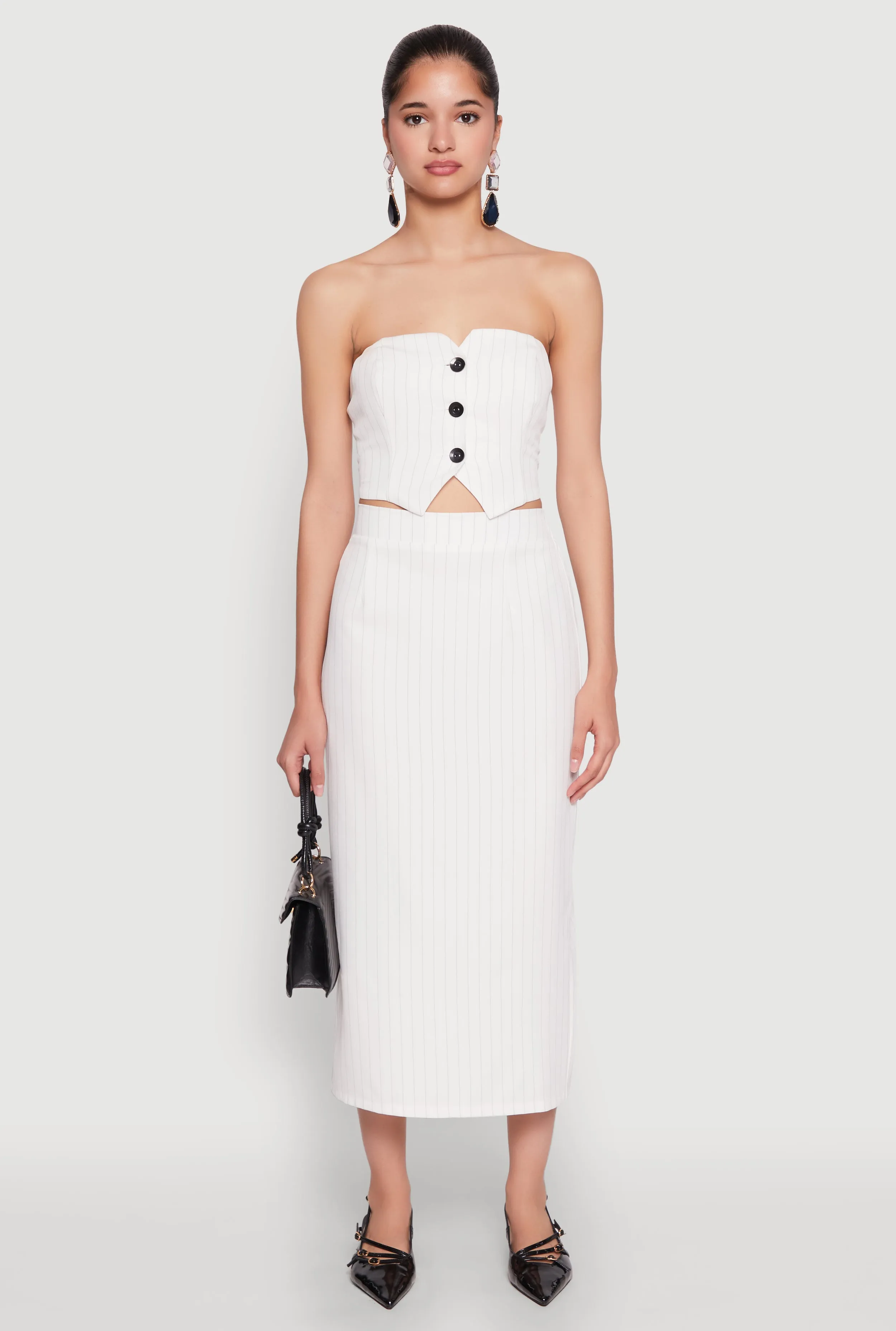 Smart Fit Light Wear Pinstripe High Waist Skirt