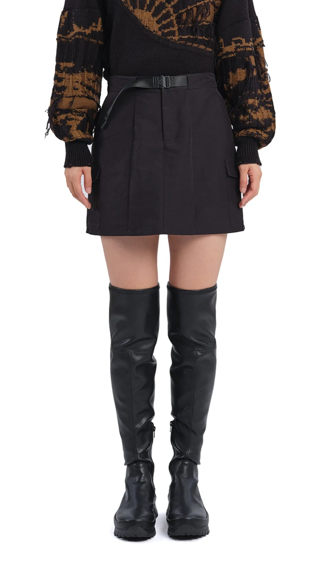 Knitted Fabric Mini Skirt