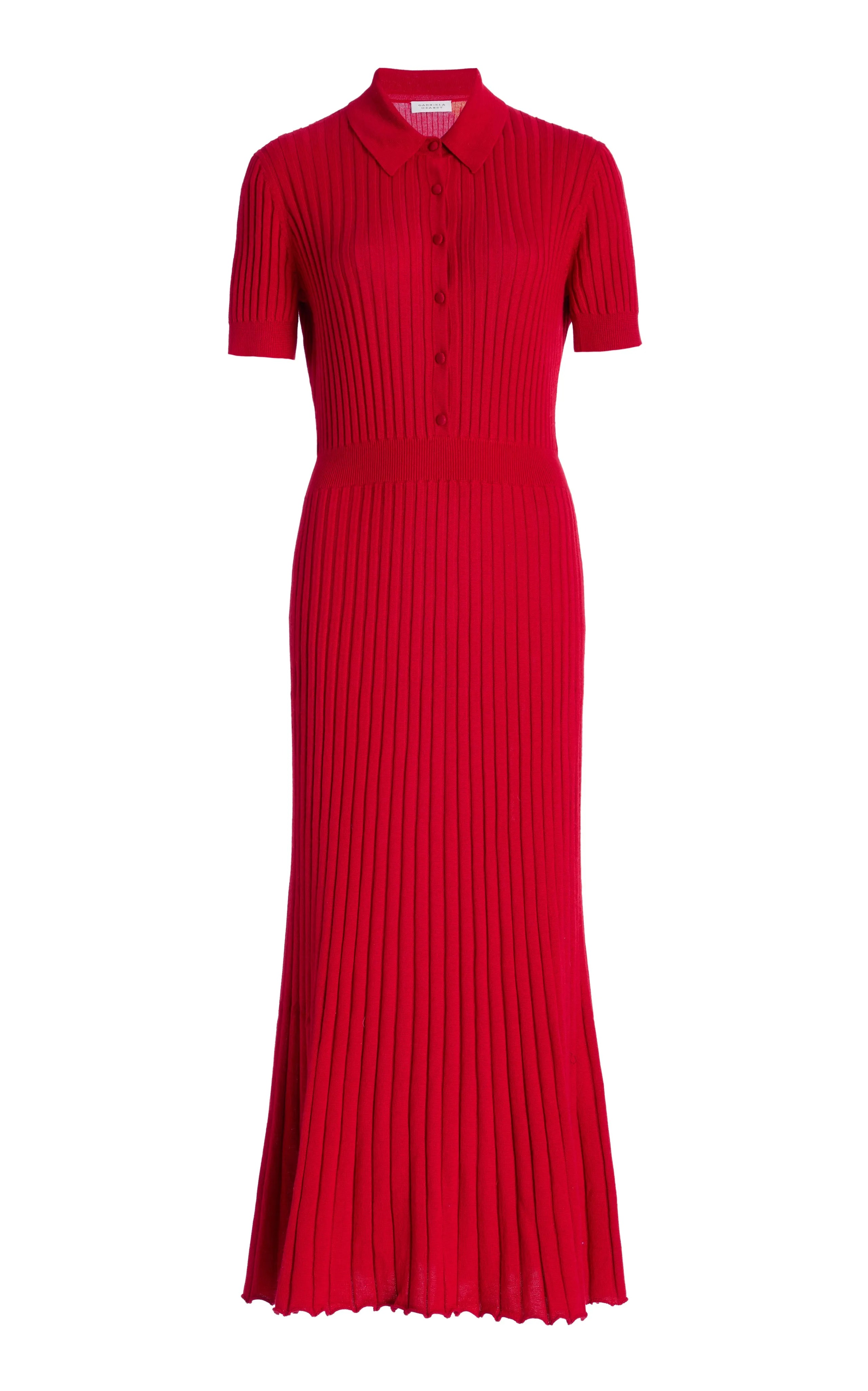 Amor Knit Midi Dress in Scarlet Red Cashmere Silk Net Fit Bride Side