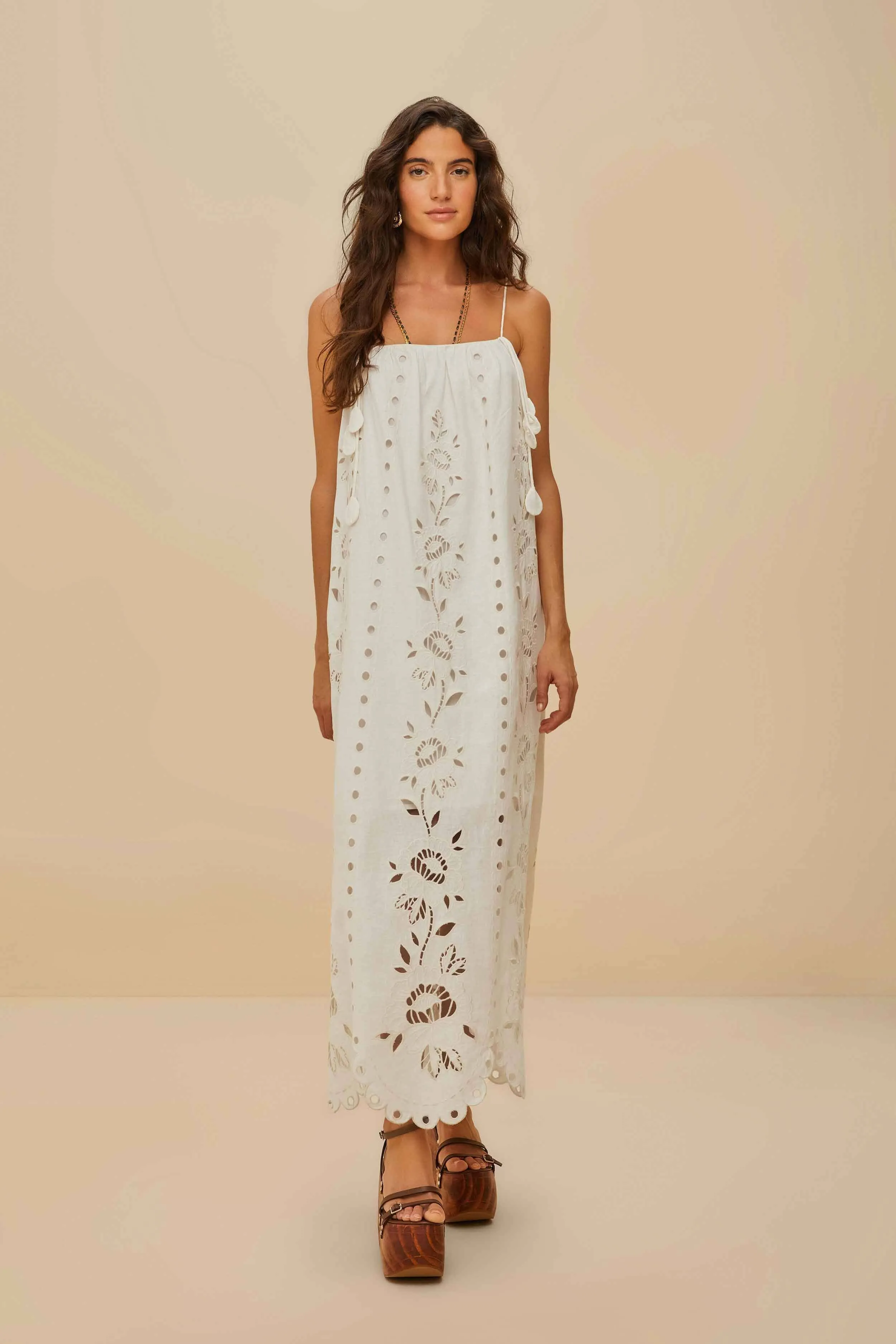 Stripe Flow Off-White Richelieu LENZING? ECOVERO? Euroflax? Maxi Dress