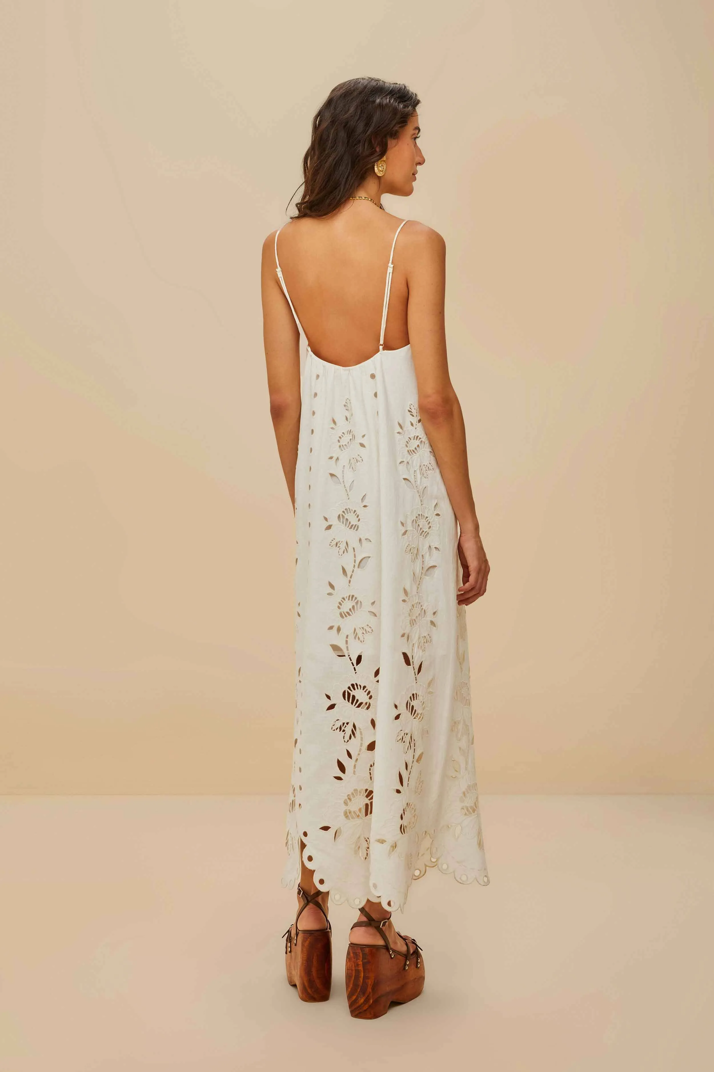 Pleat Glow Off-White Richelieu LENZING? ECOVERO? Euroflax? Maxi Dress