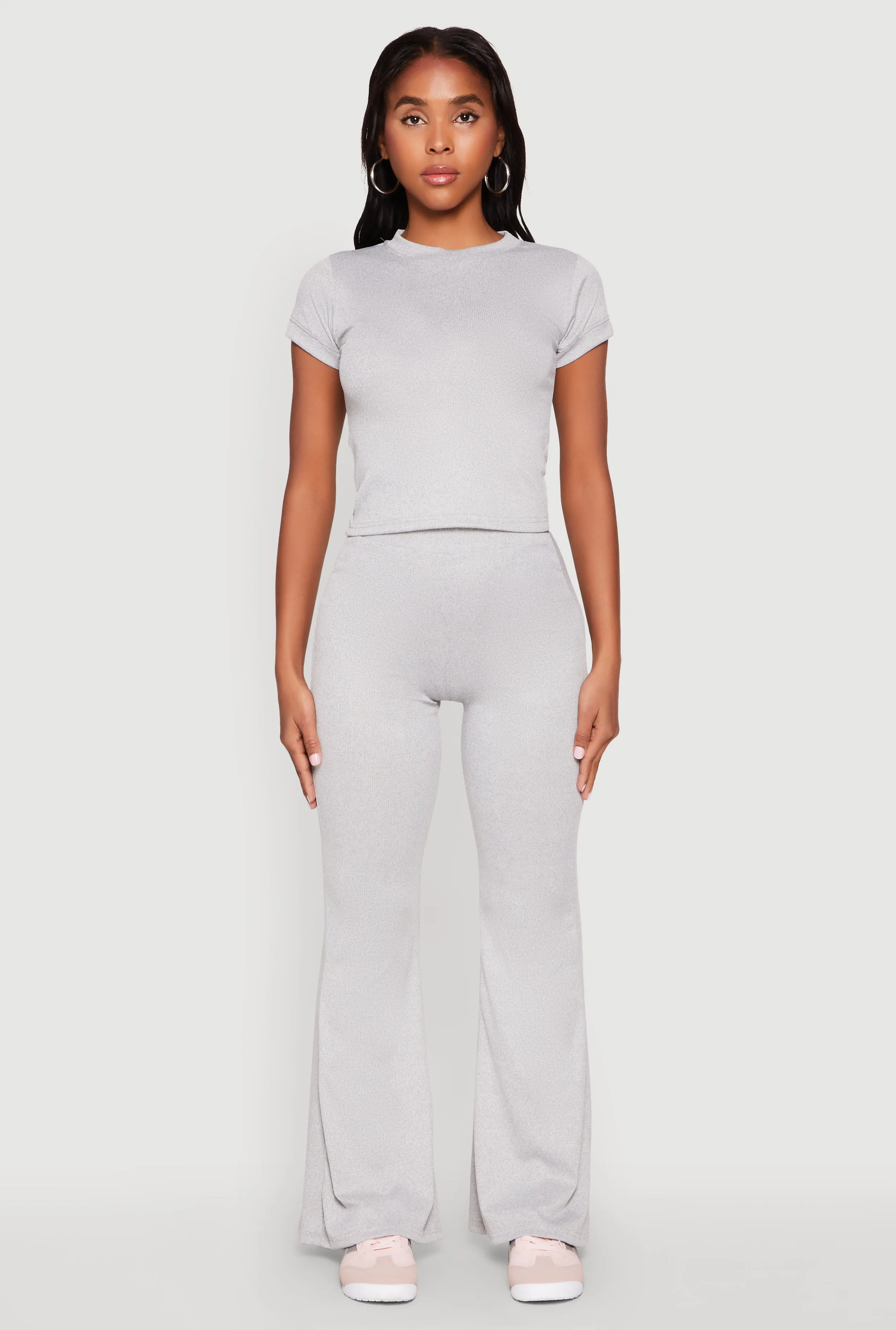 Short Sleeve Rib Knit Tee Soft and Lightweight