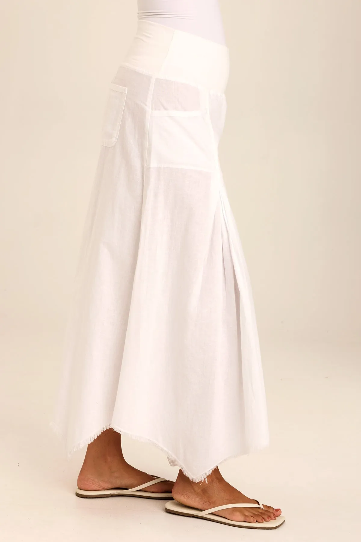 Triste Linen Bohemian Sharkbite Maxi Skirt Serene Ease