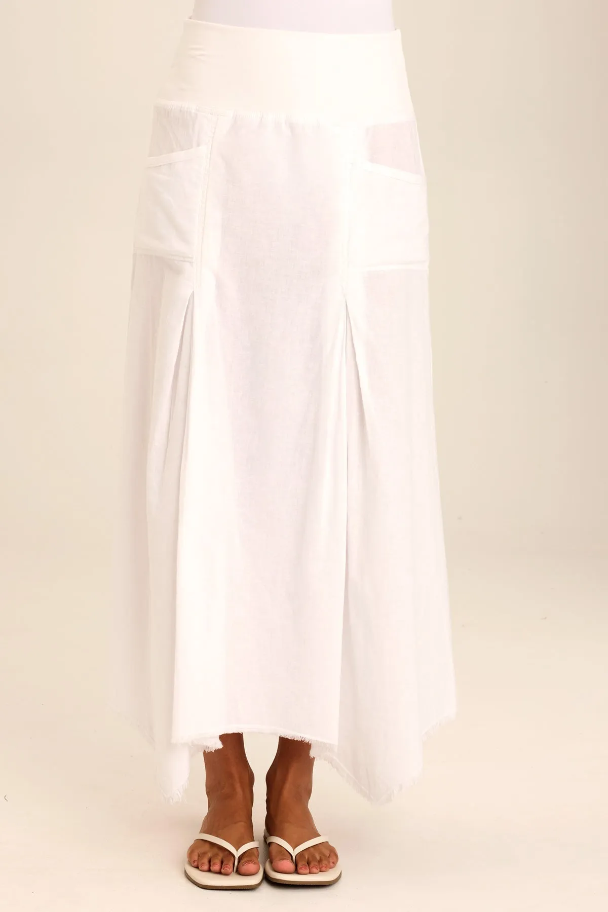 Triste Linen Bohemian Sharkbite Maxi Skirt Durable Construction
