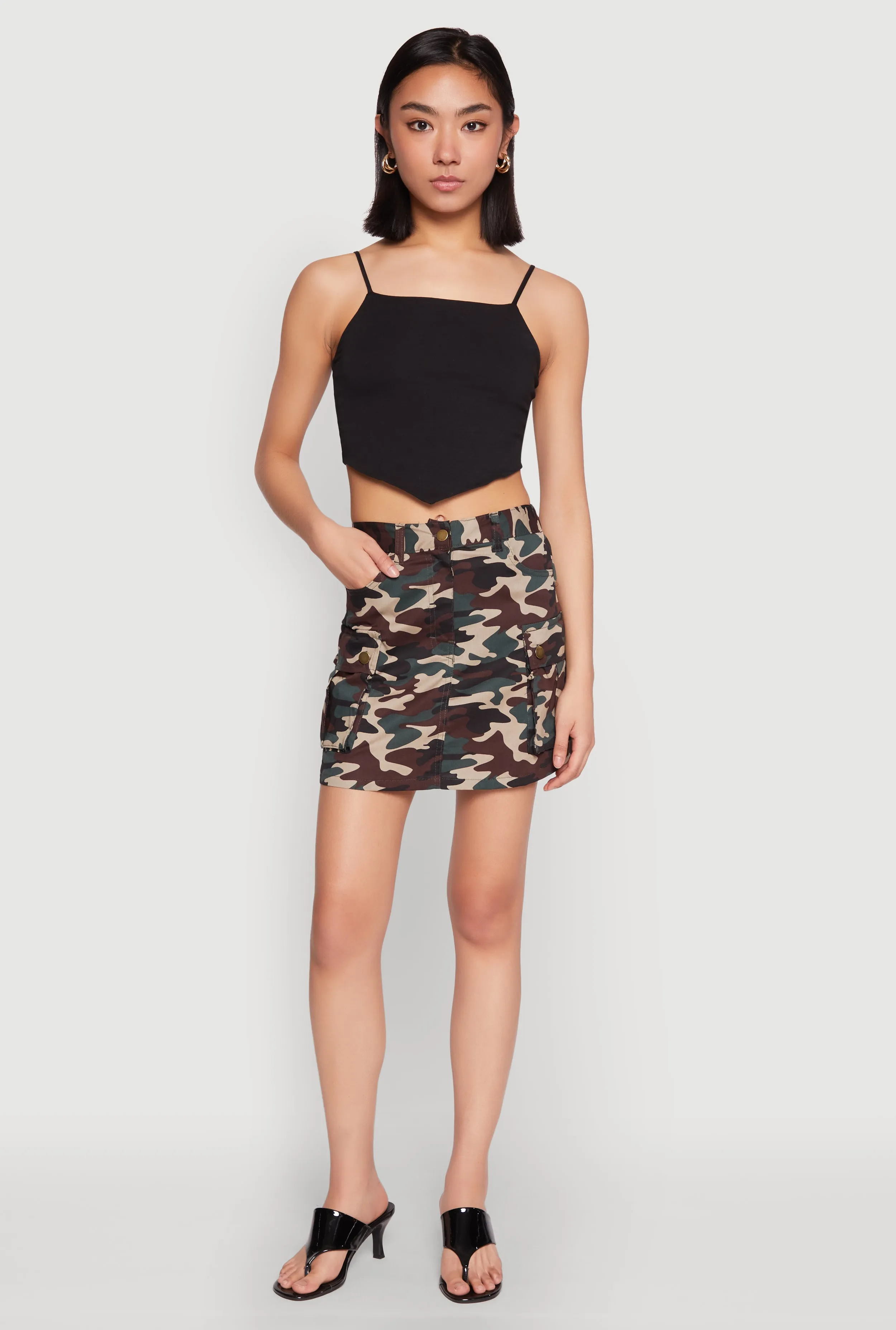 Maxi length Camouflage Cargo Skirt