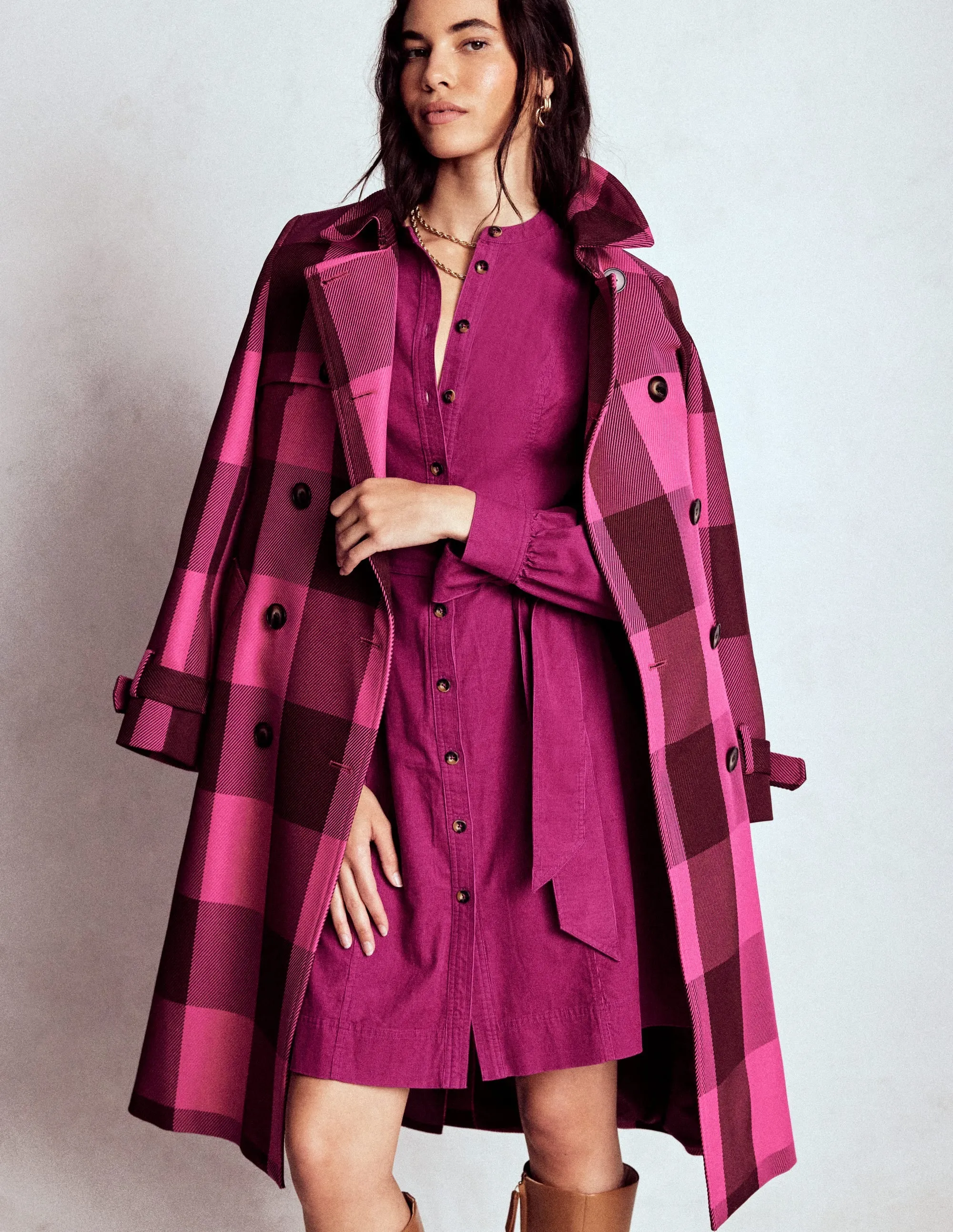 Youth Glow Bre Cord Short Dress-Rich Magenta