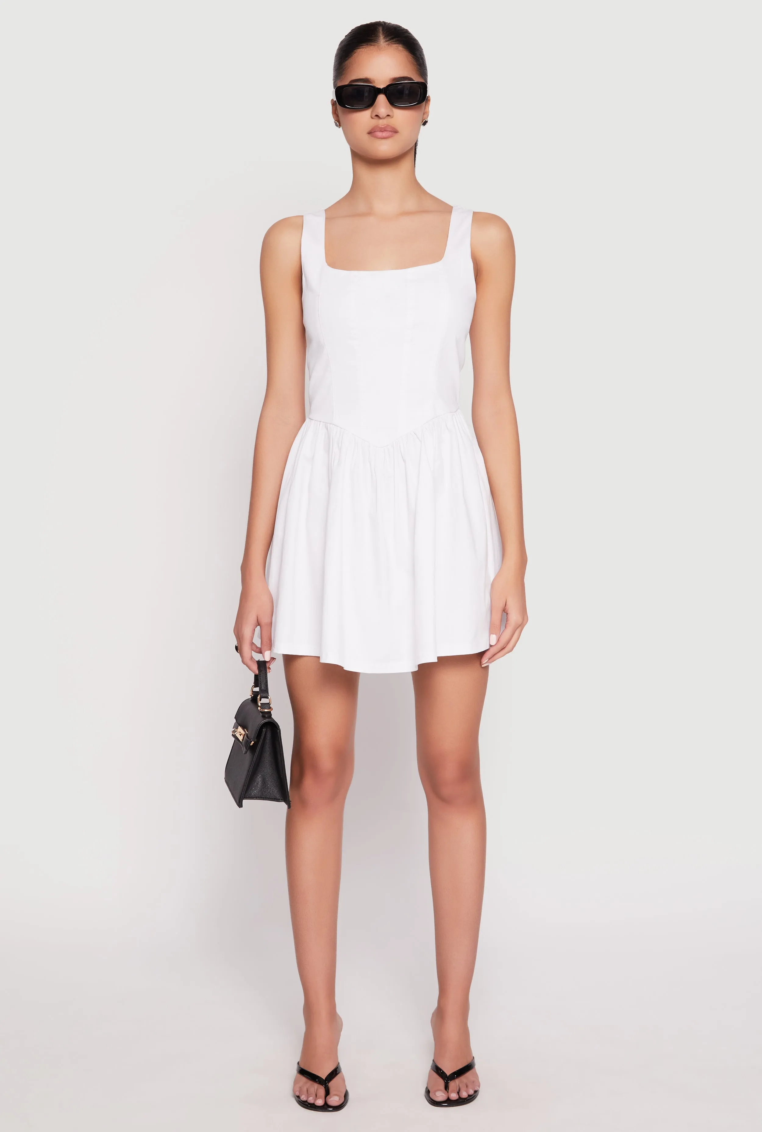 No Slip Grip Beat Mode Corset Ruched Mini Skater Dress