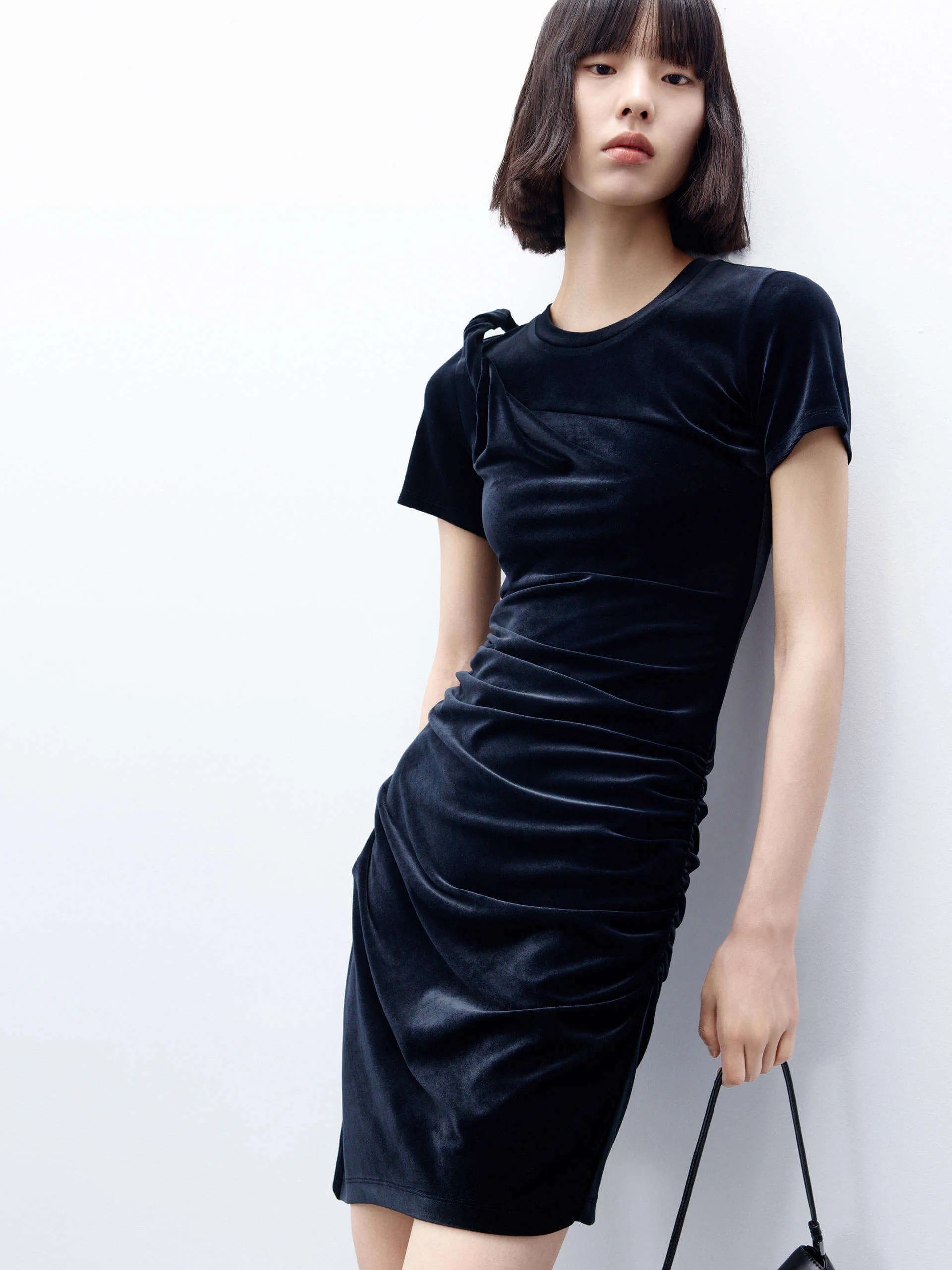 Twisted Strap Pleated Dress Vibrant Fashion Look