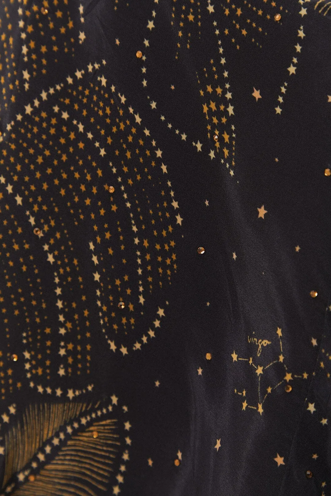 Timeless Look Black Golden Foliage Mini Dress