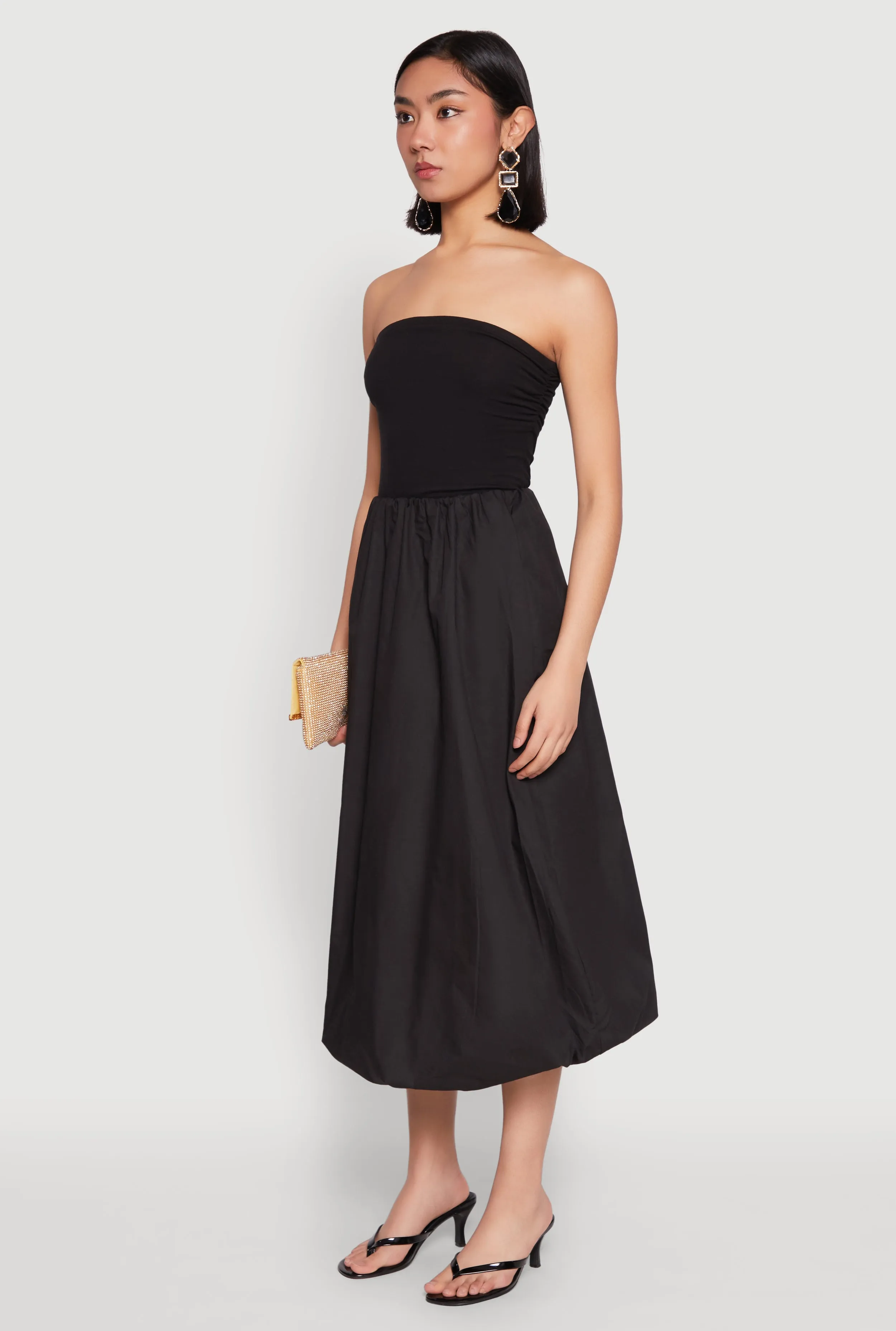 Comfort Fit Poplin Midi Bubble Skirt