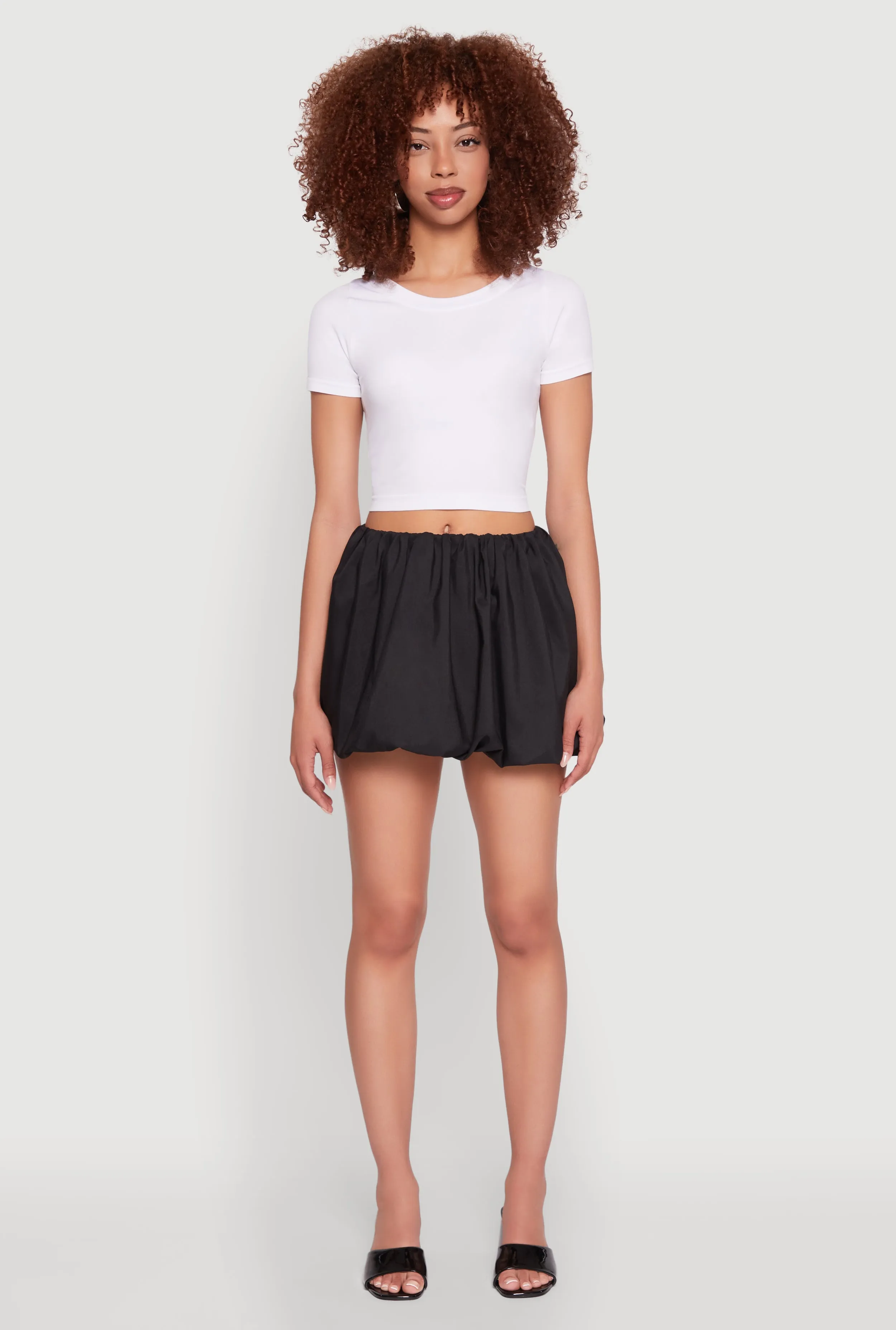 Reinforced Hemline Everyday Comfort Poplin Bubble Hem Skirt