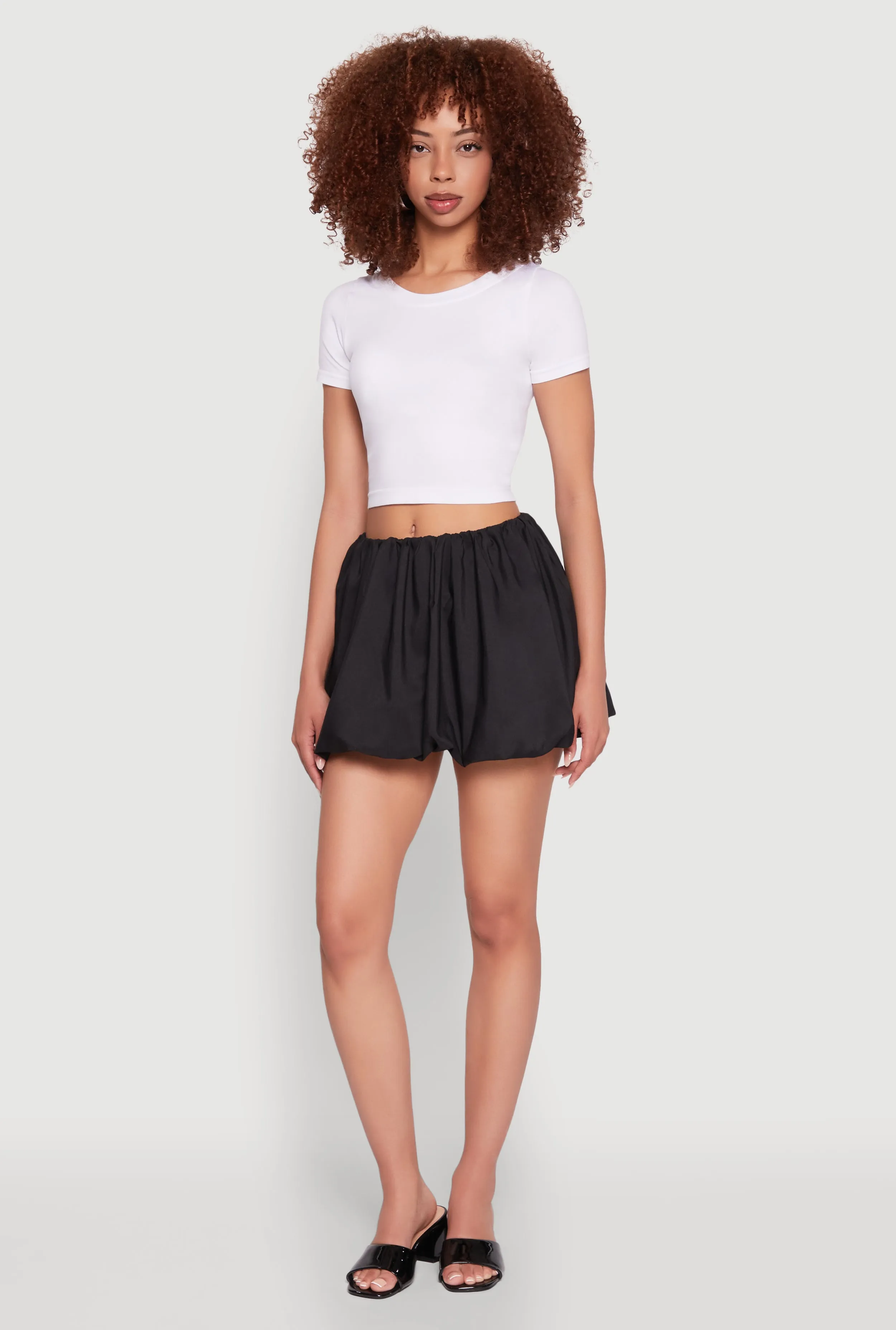 Poplin Bubble Hem Skirt Stylish Finish