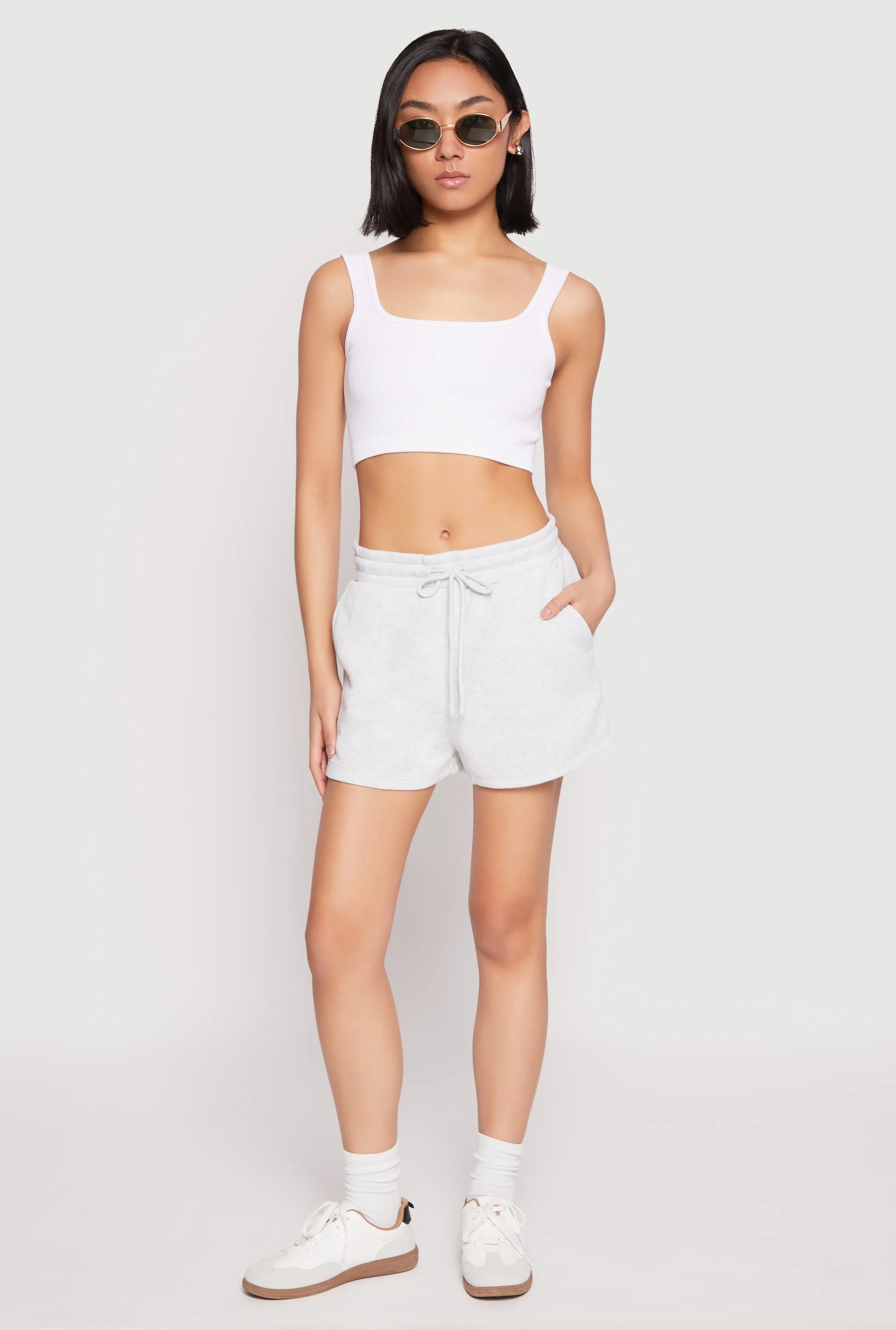 High Waist Drawstring Sweatshorts Effortless Wear