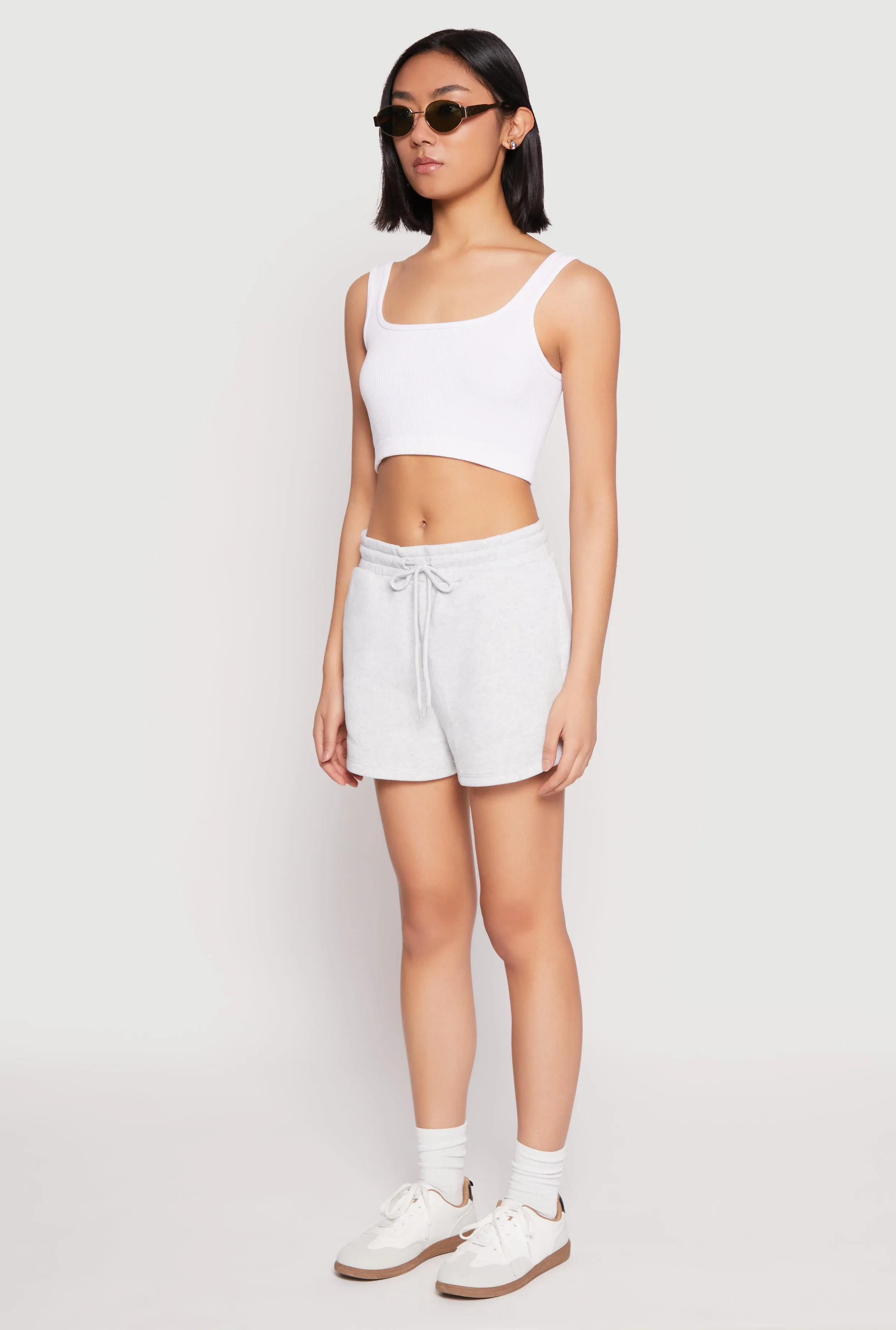High Waist Drawstring Sweatshorts runners