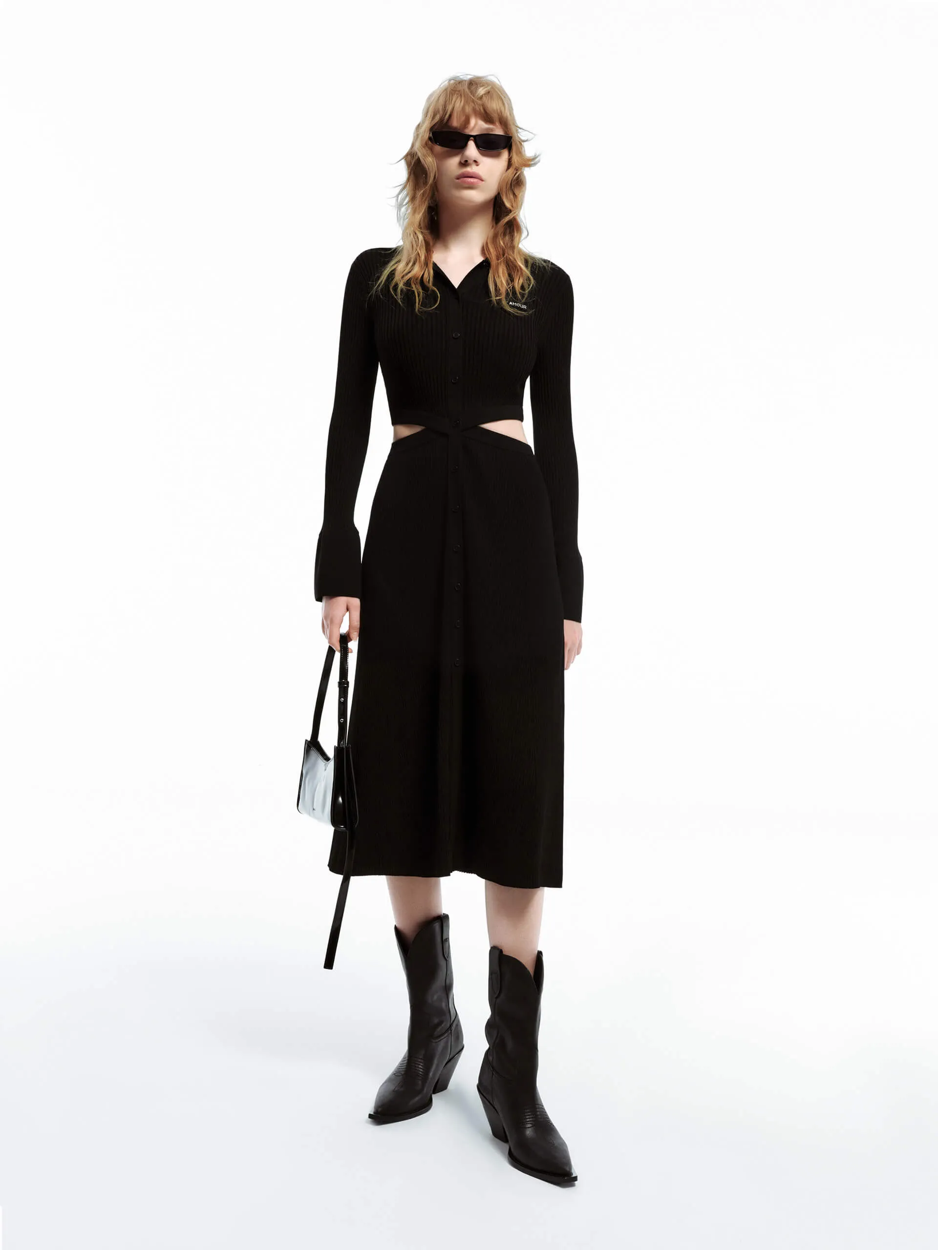 Cutout Waist Midi Dress Fresh Shore