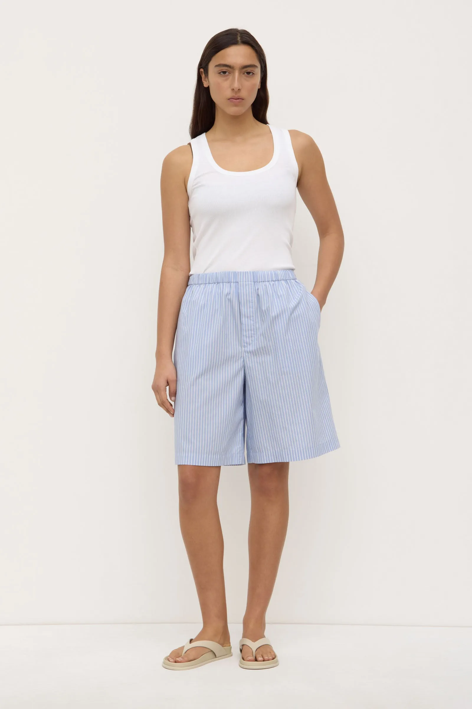 Tight Fit Nixie Stripe Longline Short