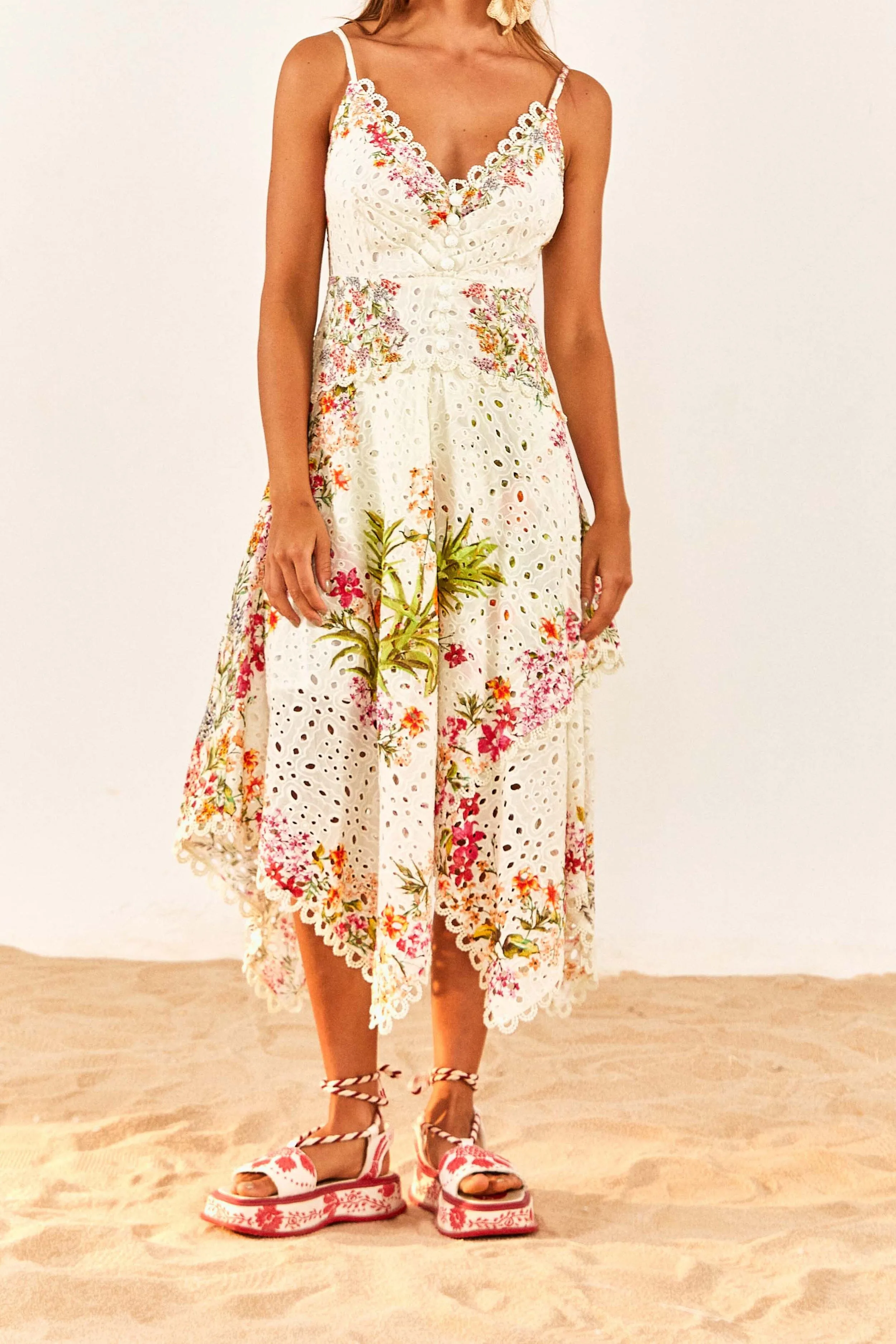 Delicate Forest Scarves Midi Dress Sea View