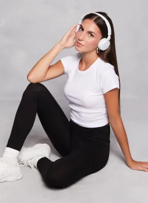 Trendy Piece Basic Ribbed Knit Cropped Tee