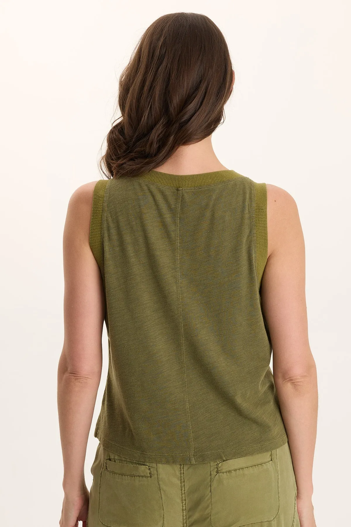 DoubleLayerReinforcement Katrine Soft Twill Embroidered Artisan Tank