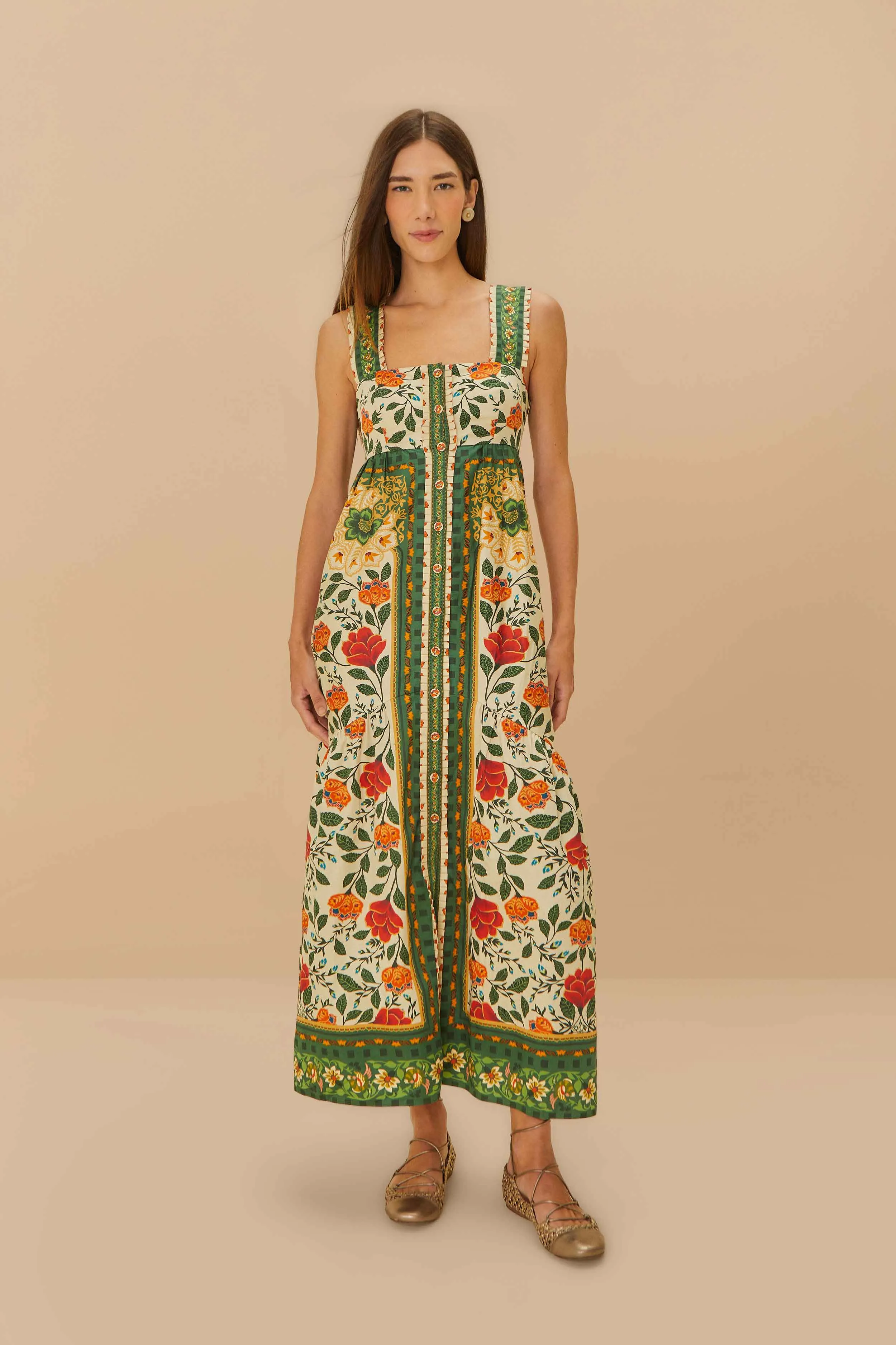 Sand Garden Tapestry Back Bow Maxi Dress Market Lane