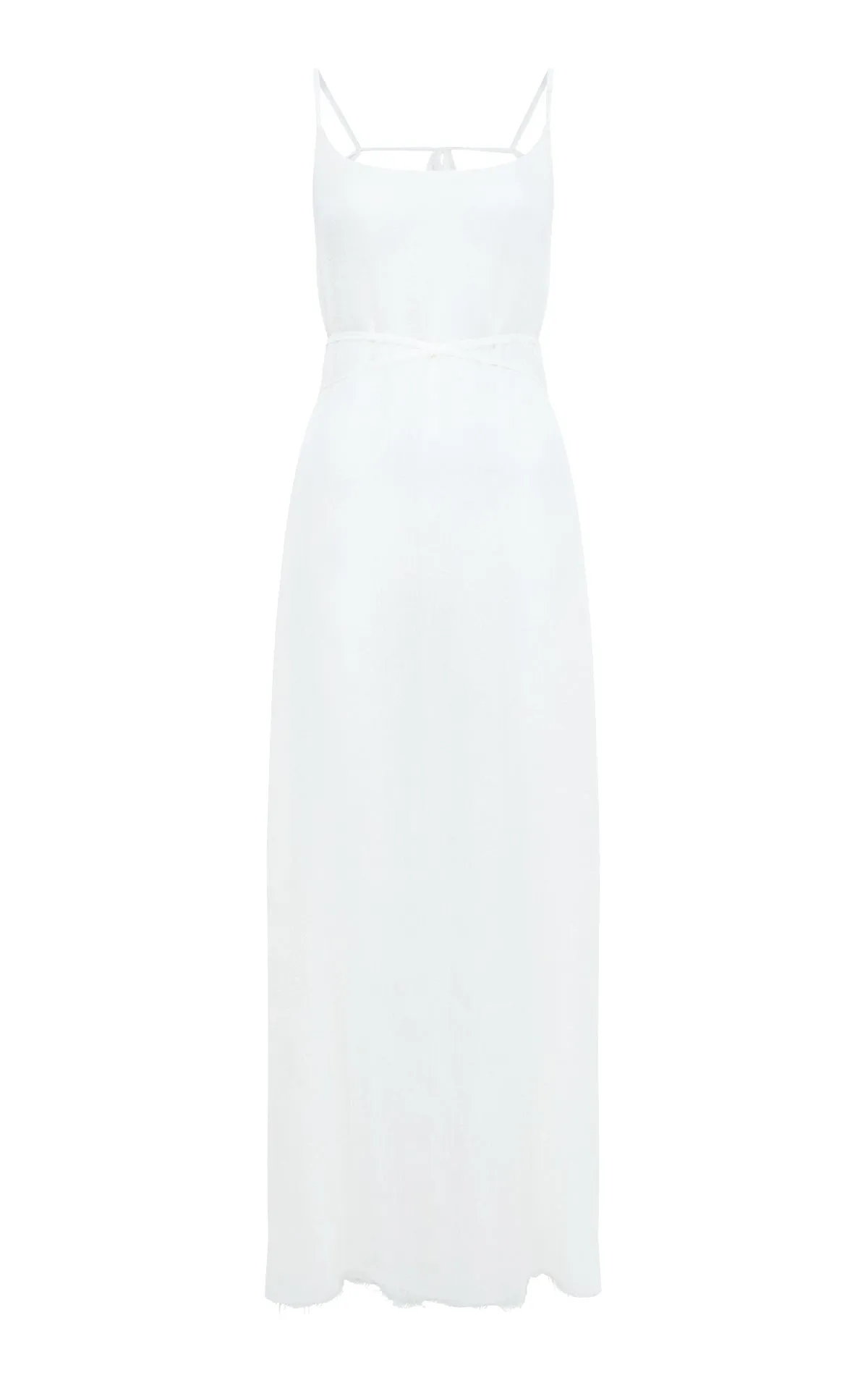 DoubleLayered Fabric Amir Slip Maxi Dress in Ivory Silk Gauze