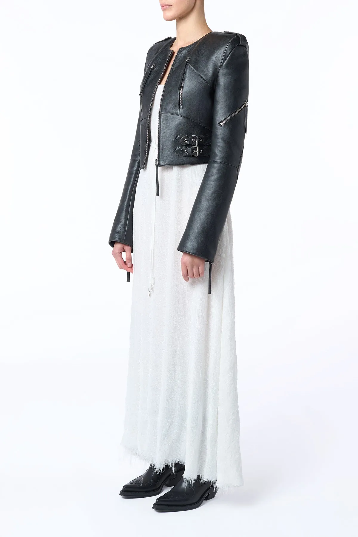 OdorResistant Material Amir Slip Maxi Dress in Ivory Silk Gauze