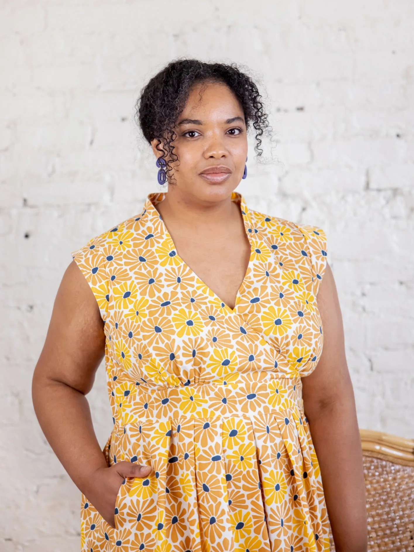 TemperatureRegulating Lucille Plus Size Dress - Sunny Floral