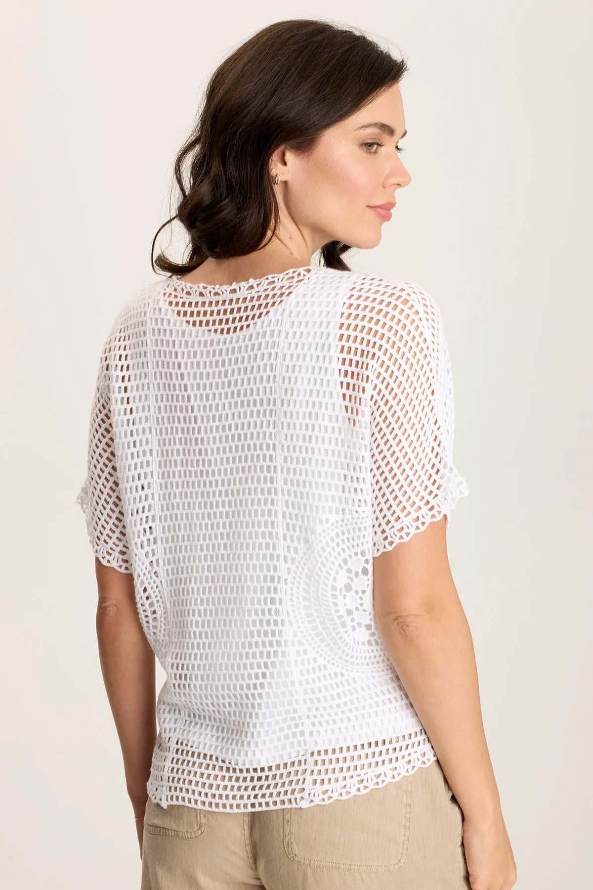 Centre Crochet Layered Top Tencel Blend Fabric ShrinkageFree Fabric