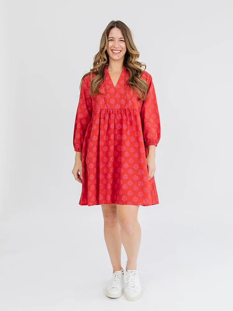 TemperatureControlTechnology Sohla Mini Dress - Floral Stamp Red