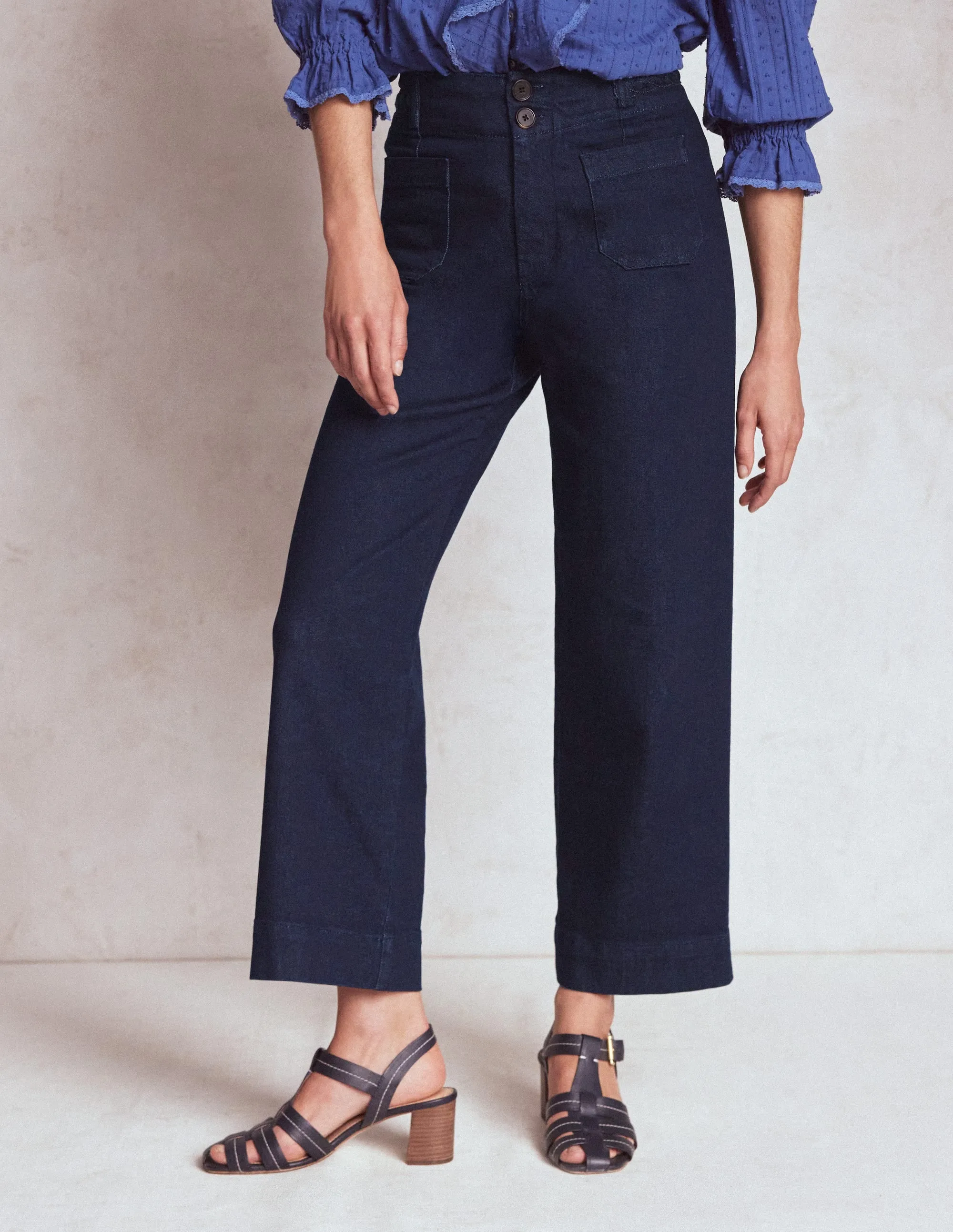 Party Look Weekend Warrior Formal Adult Fashion Primrose Patch Pocket Jeans-Indigo Braid