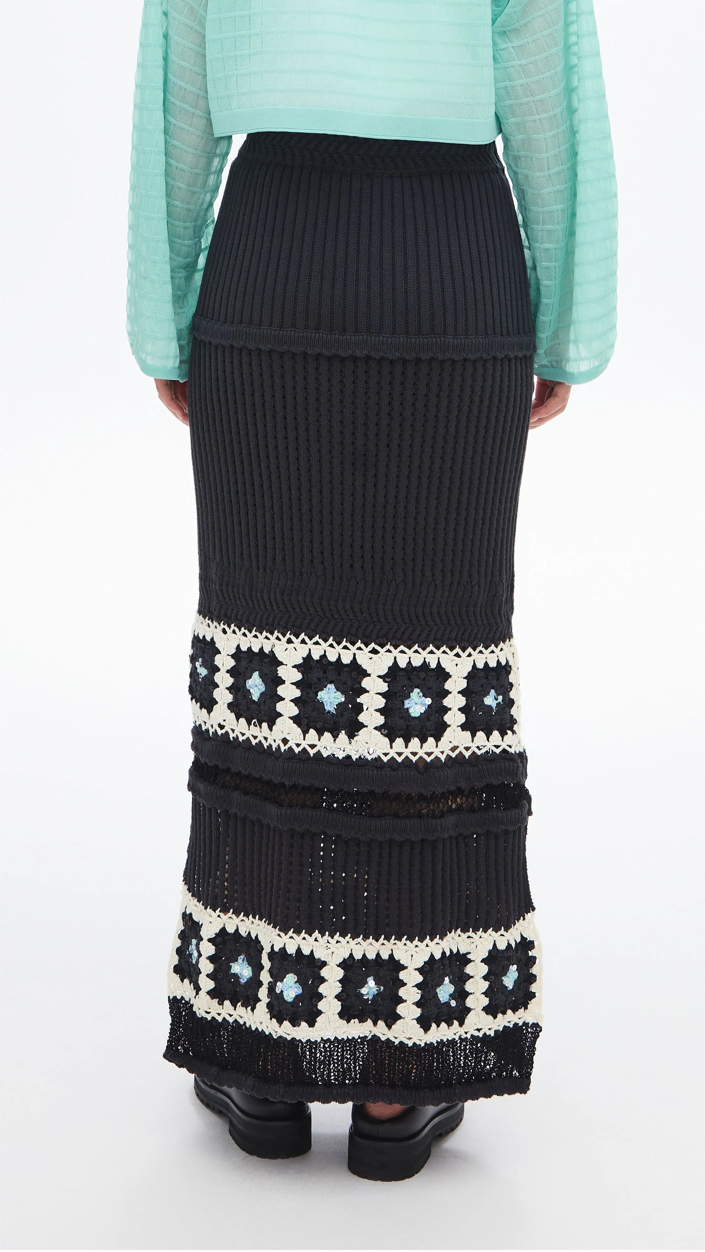Beaded Knit Skirt Creative Look