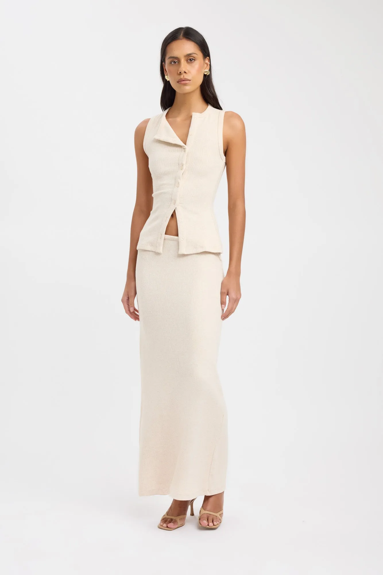 Lightweight texture Carter Maxi Skirt