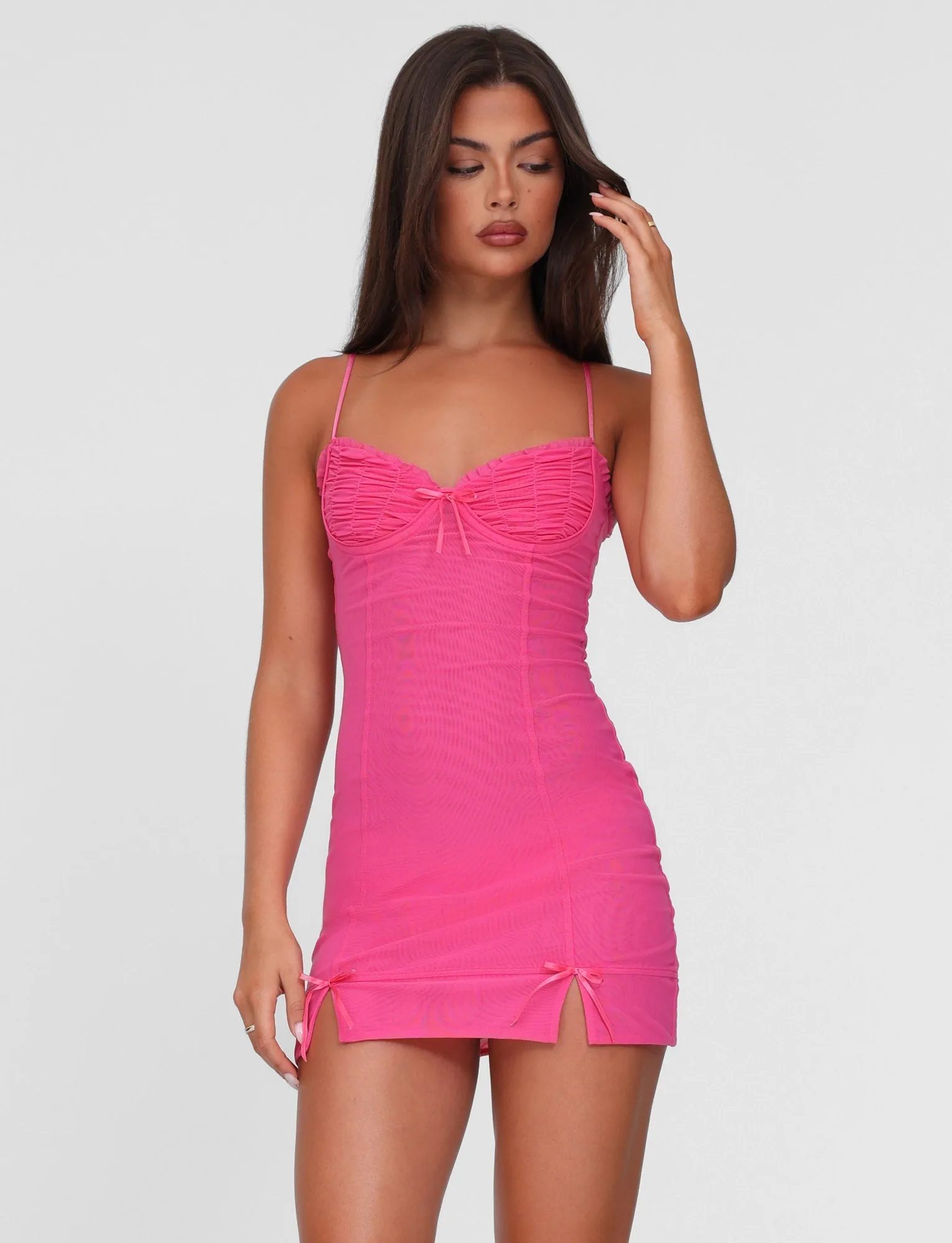 Casual Day Look KAIRI MINI DRESS - PINK : FUSCHIA
