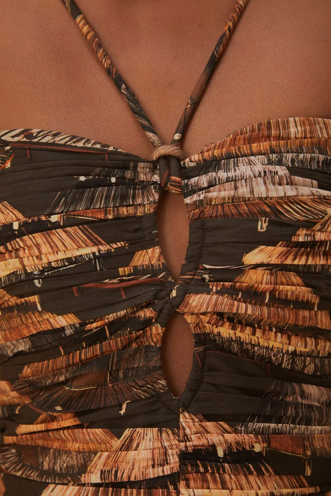 Gate Arch Brown Shuhu Maxi Dress Sleeveless