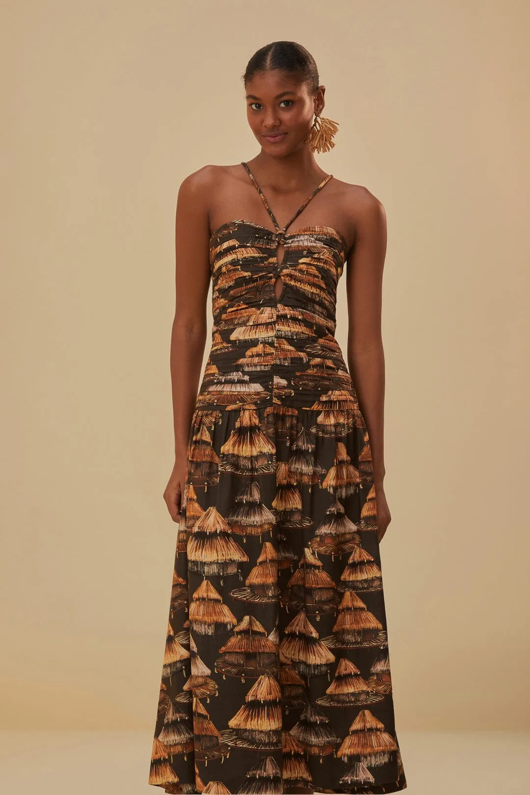 Brown Shuhu Maxi Dress Sleeveless City Air