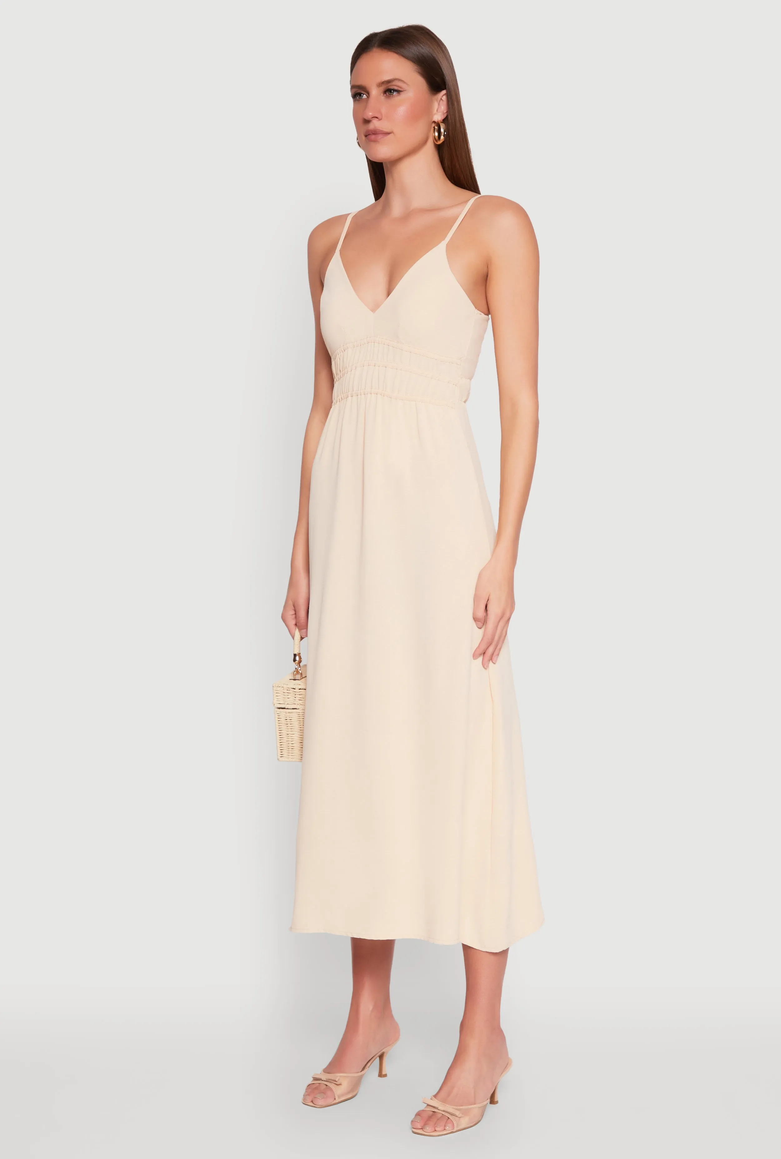 Street Glow Elegant dress for brunch V Neck Empire Waist Maxi Dress