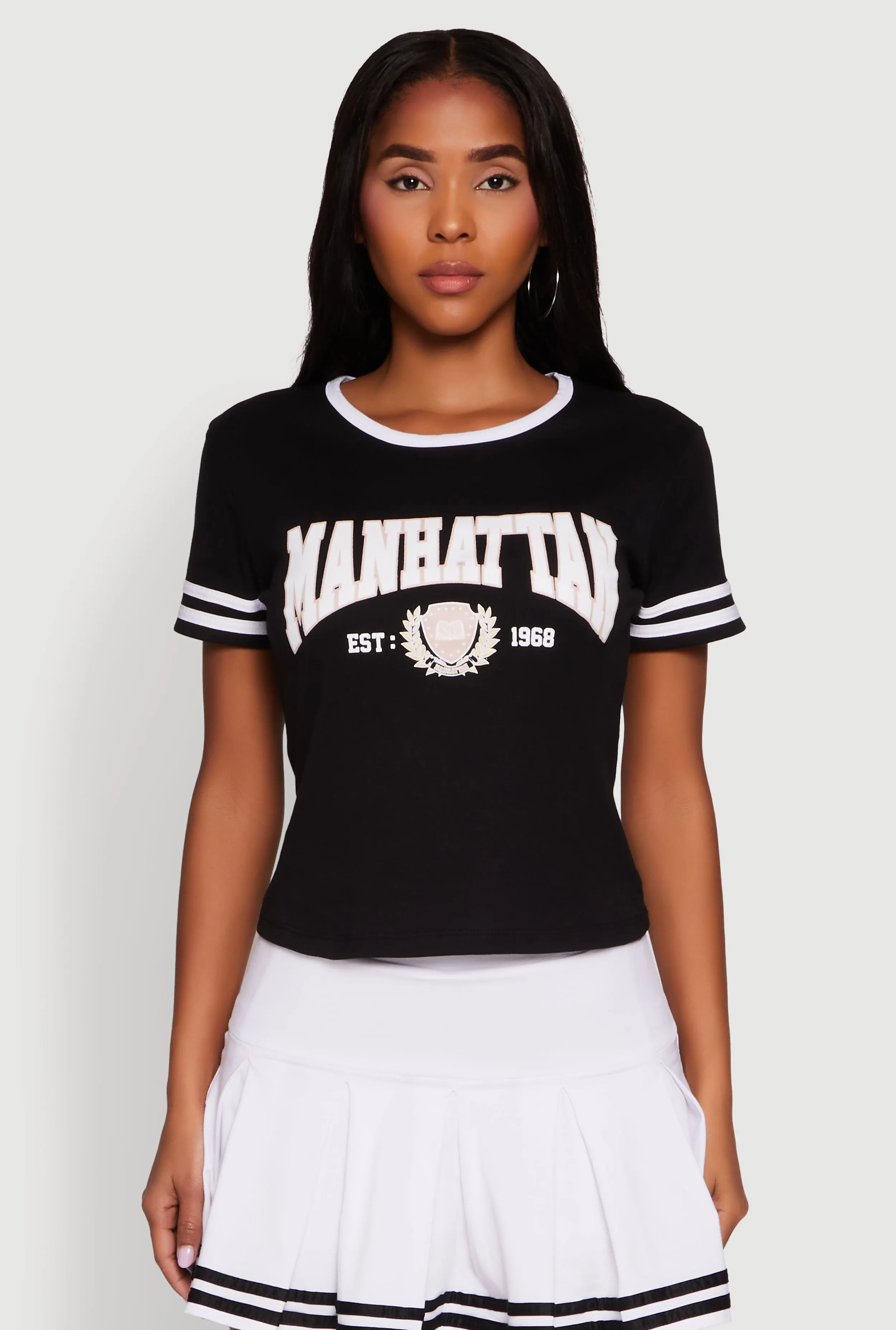 On-the-Go Comfort Varsity Stripe Manhattan Graphic Tee