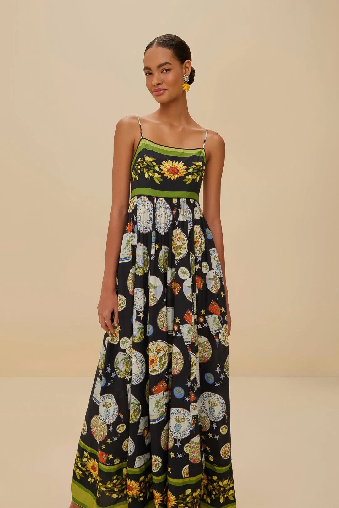 Black Trip Souvenir Maxi Dress Luxurious long dress Galaxy Mist