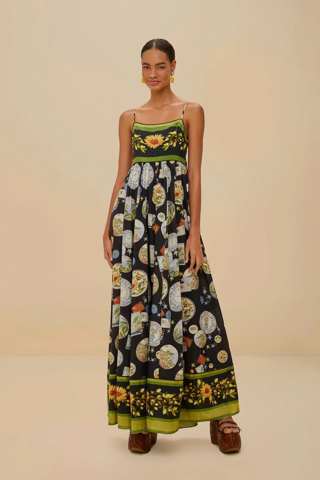 Tassel Glow Black Trip Souvenir Maxi Dress