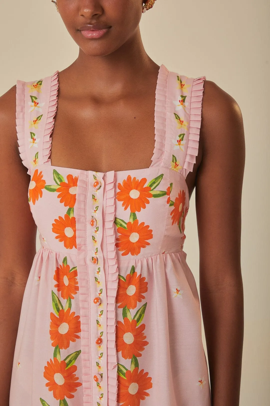 Timeless Glow Pink Papaya Salad Maxi Dress