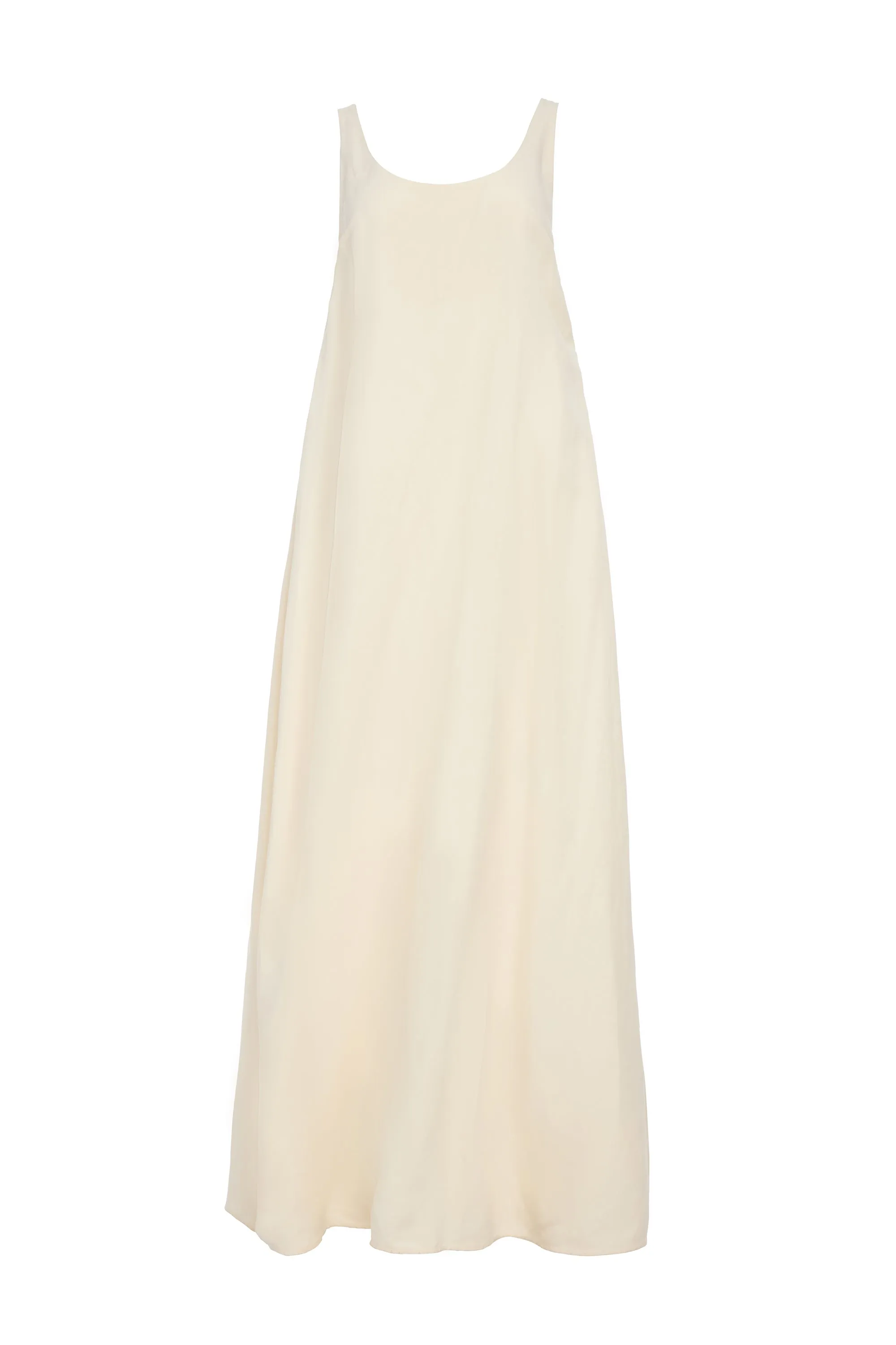 Brave Fit Aras Maxi Dress in Ivory Linen Silk