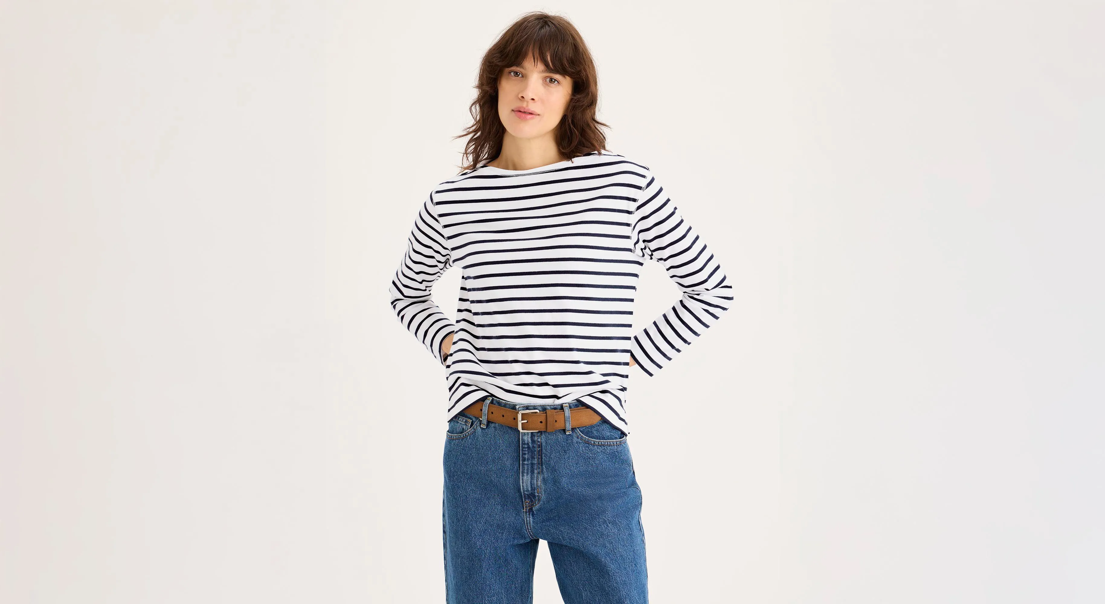 Work Mix Durable Reinforced Edges Boatneck Tee, Regular Fit