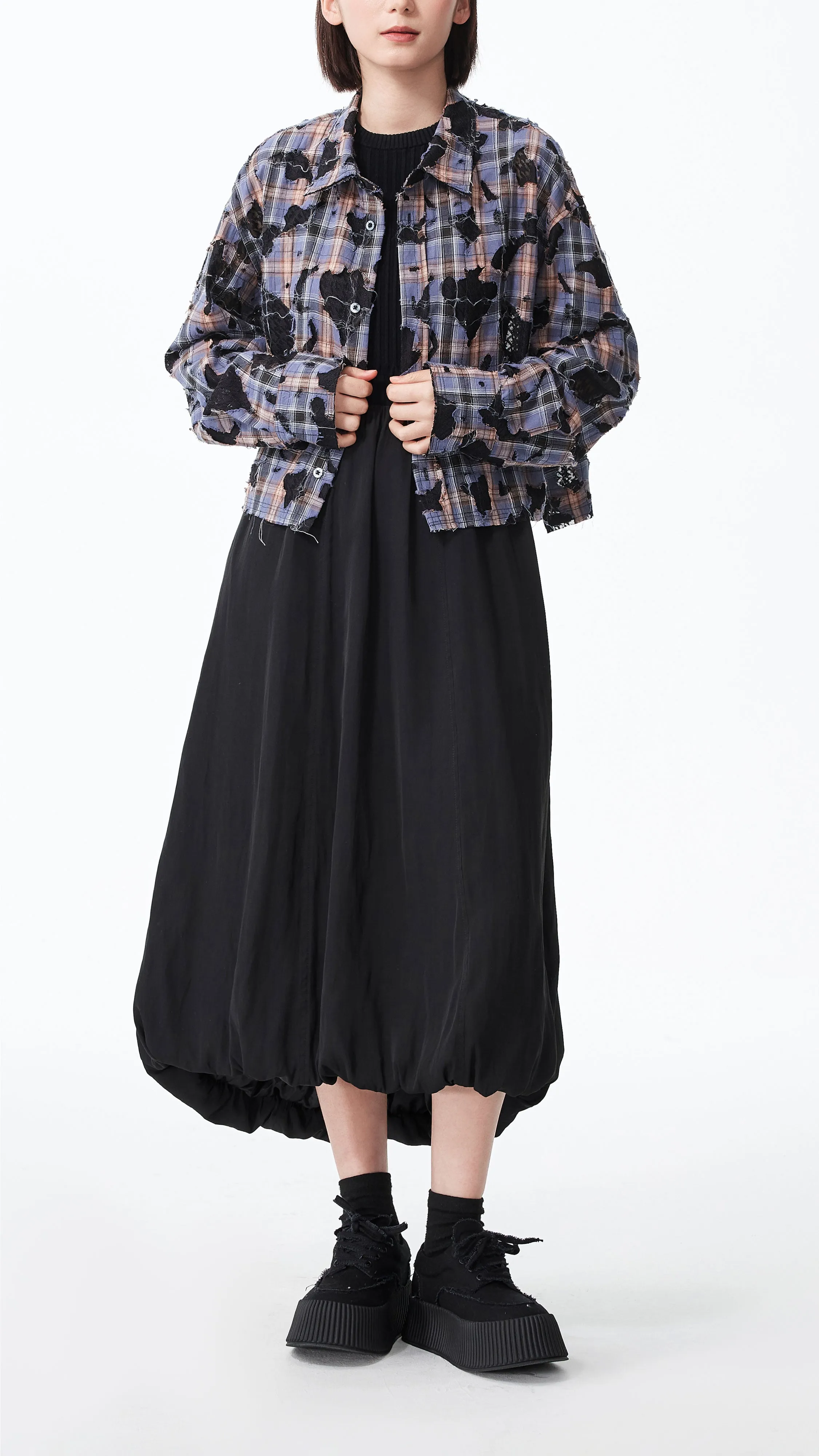 Balloon Shape Dress Saga Vibe FourWay Stretch