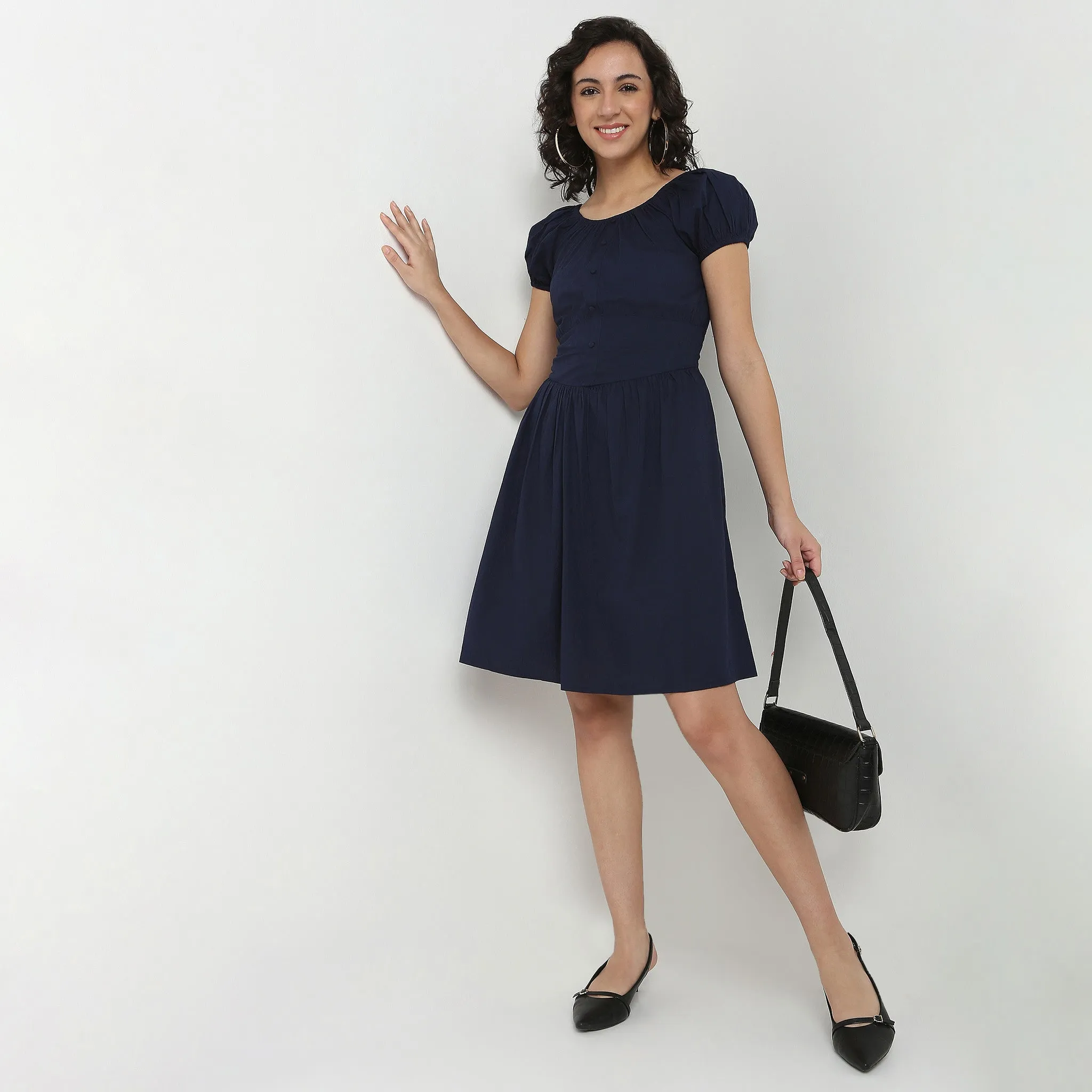 Cotton Flare Dress Wonder Core Regular Fit