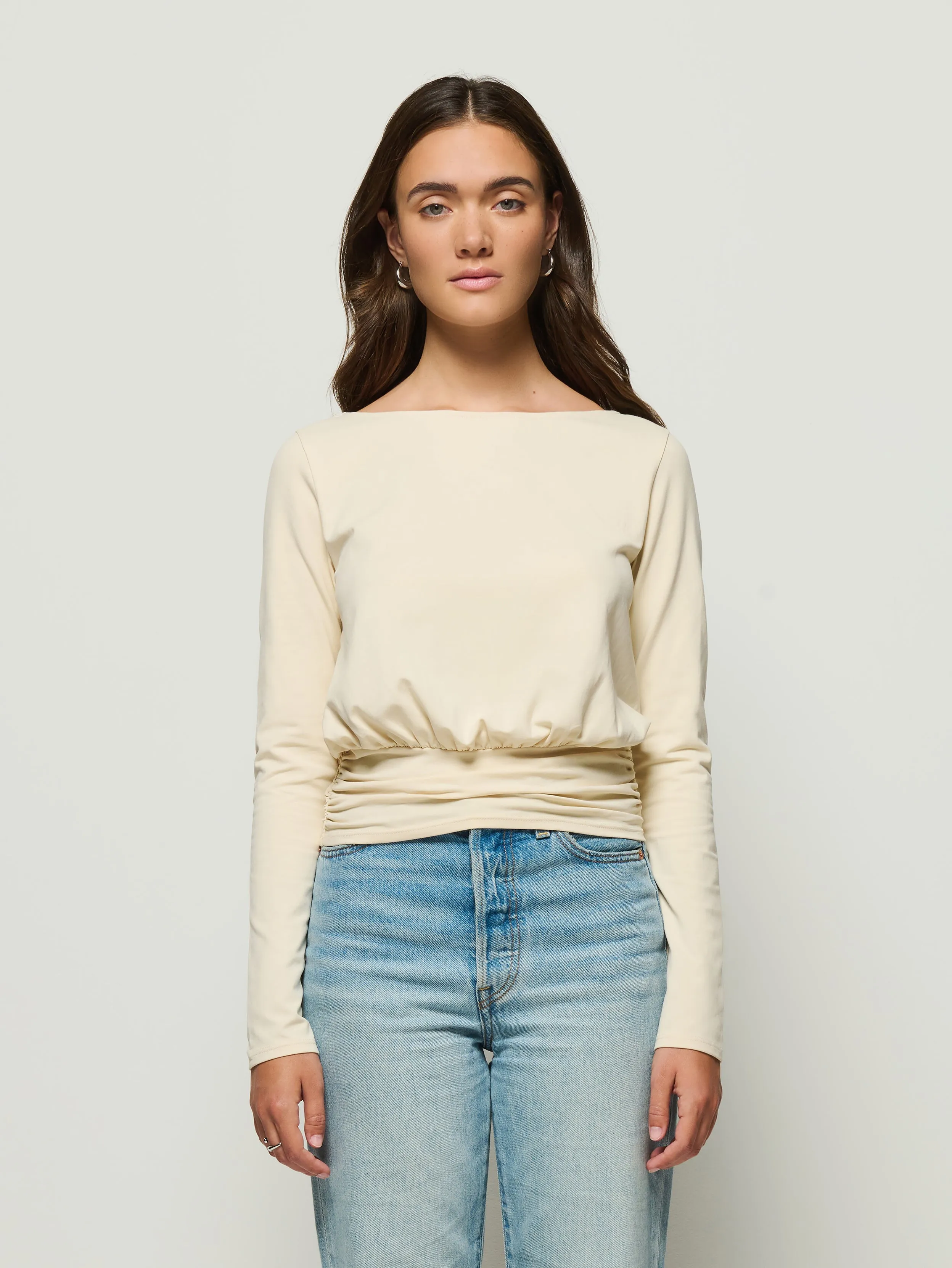 Collapsible Hood Lightweight Fabric Lilah Long Sleeve