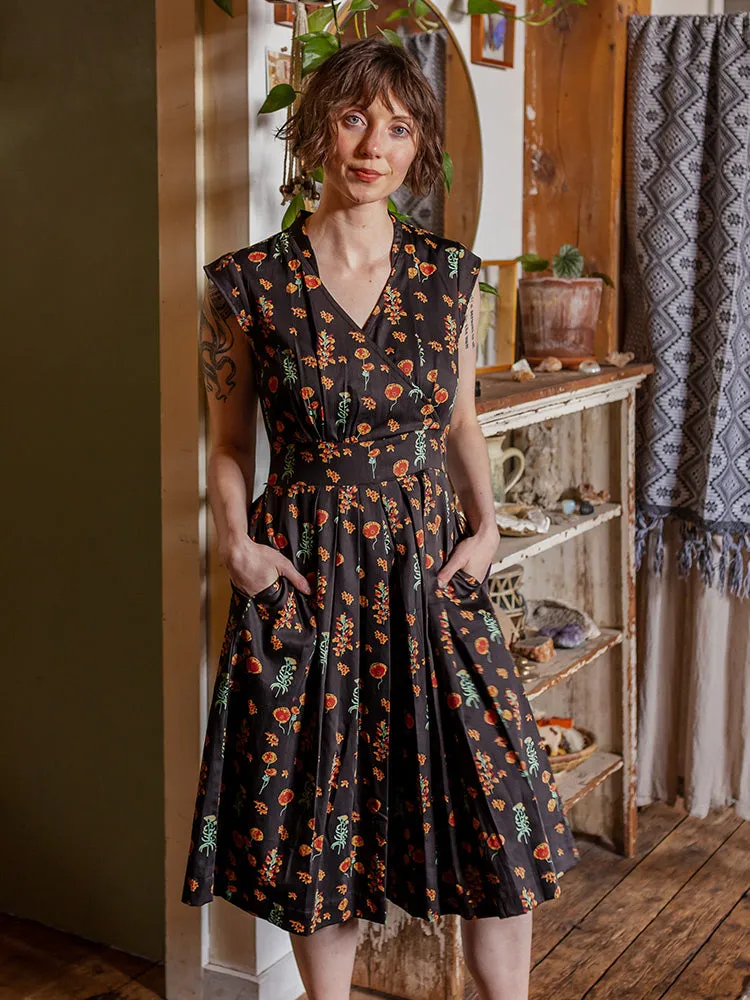Lucille Dress - Botanical Dusk Student Cool Day Glow